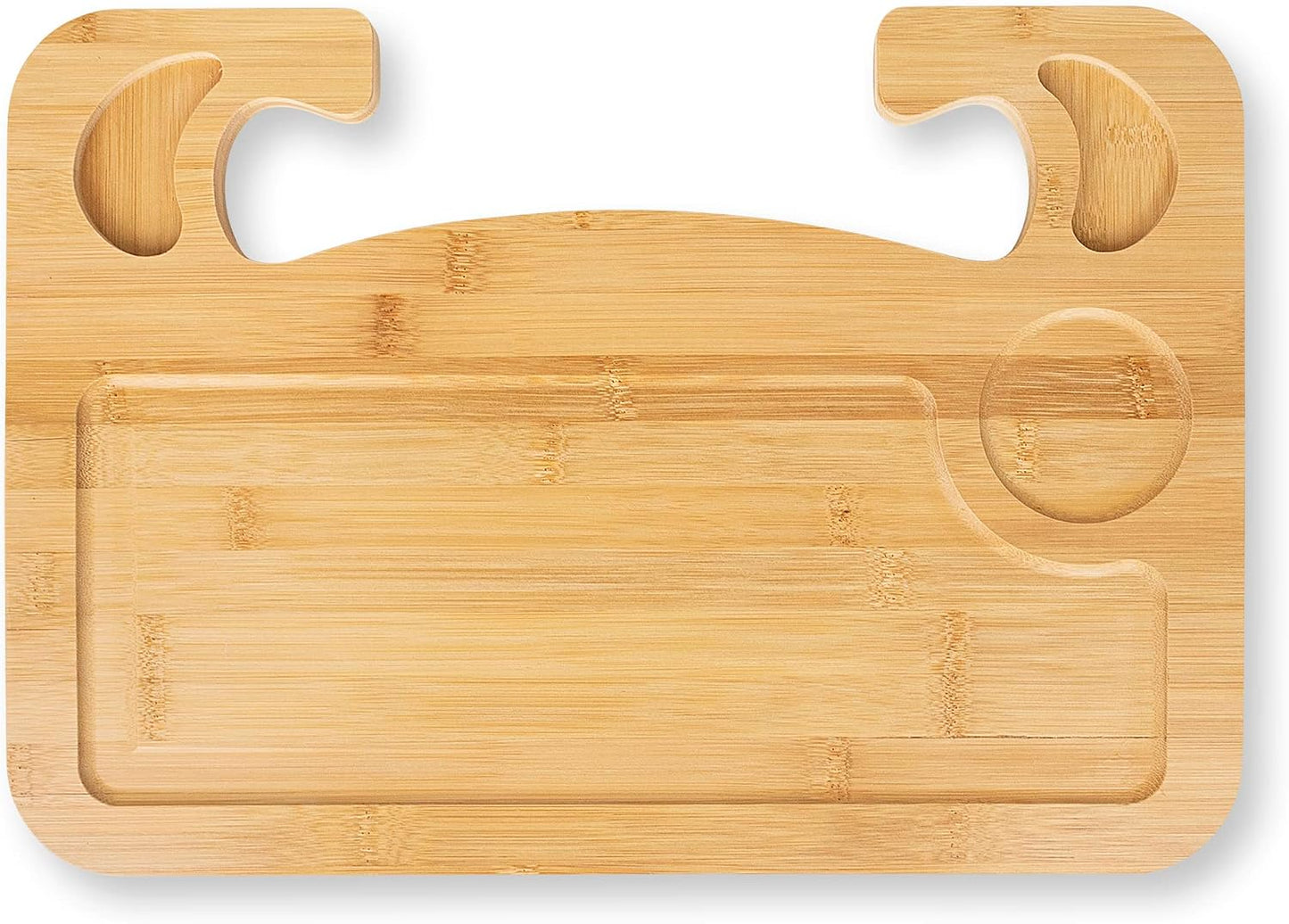 lebogner Steering Wheel Tray, Car Tray for Eating, Hook On Steering Wheel Desk for Food, Laptop and Car Accessories, Car Road Trip Must Haves Gadgets Car Table (Bamboo Wood)
