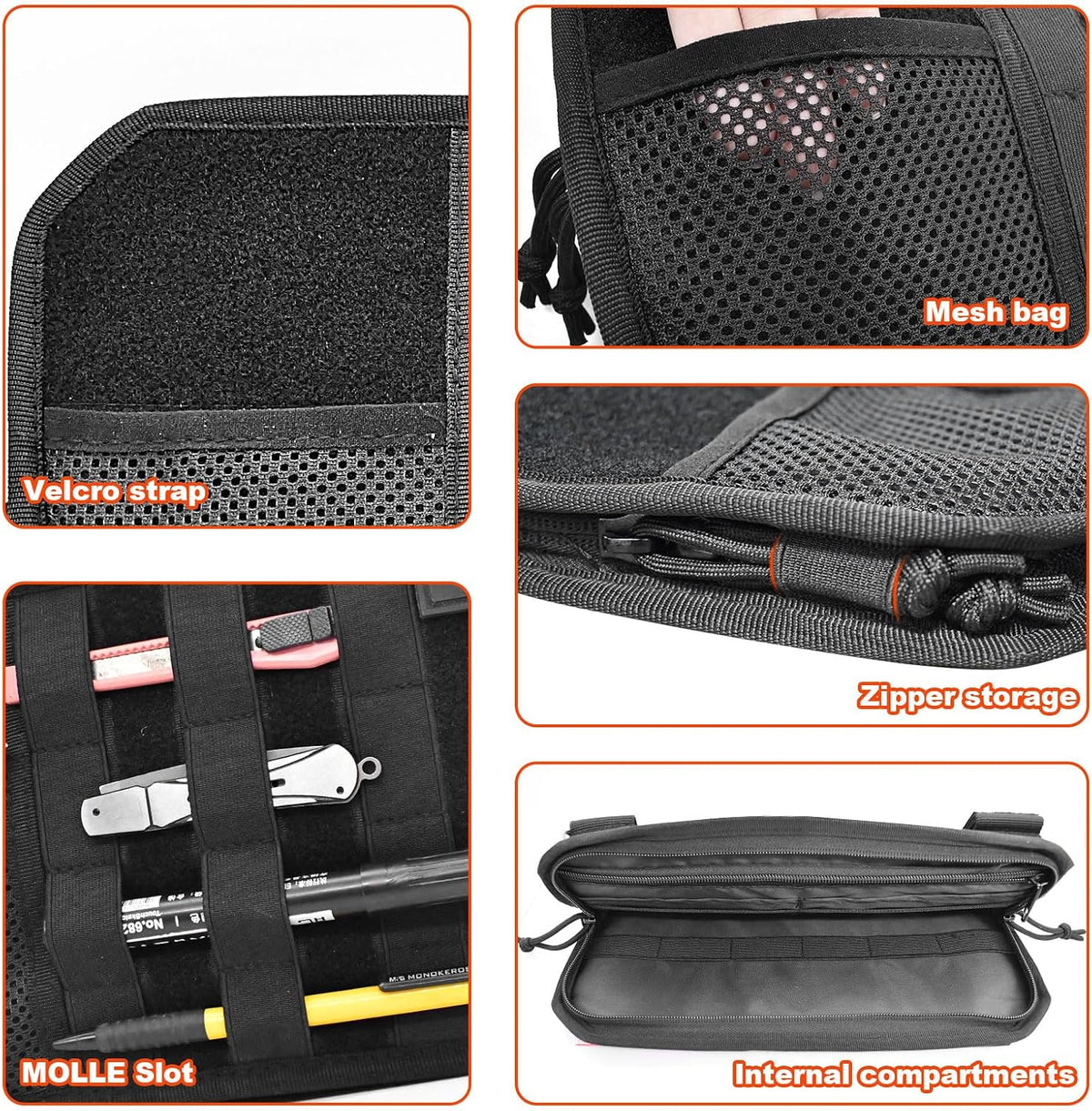 1000D Sun Visor Organizer Fits Most Car, SUVs, and Trucks