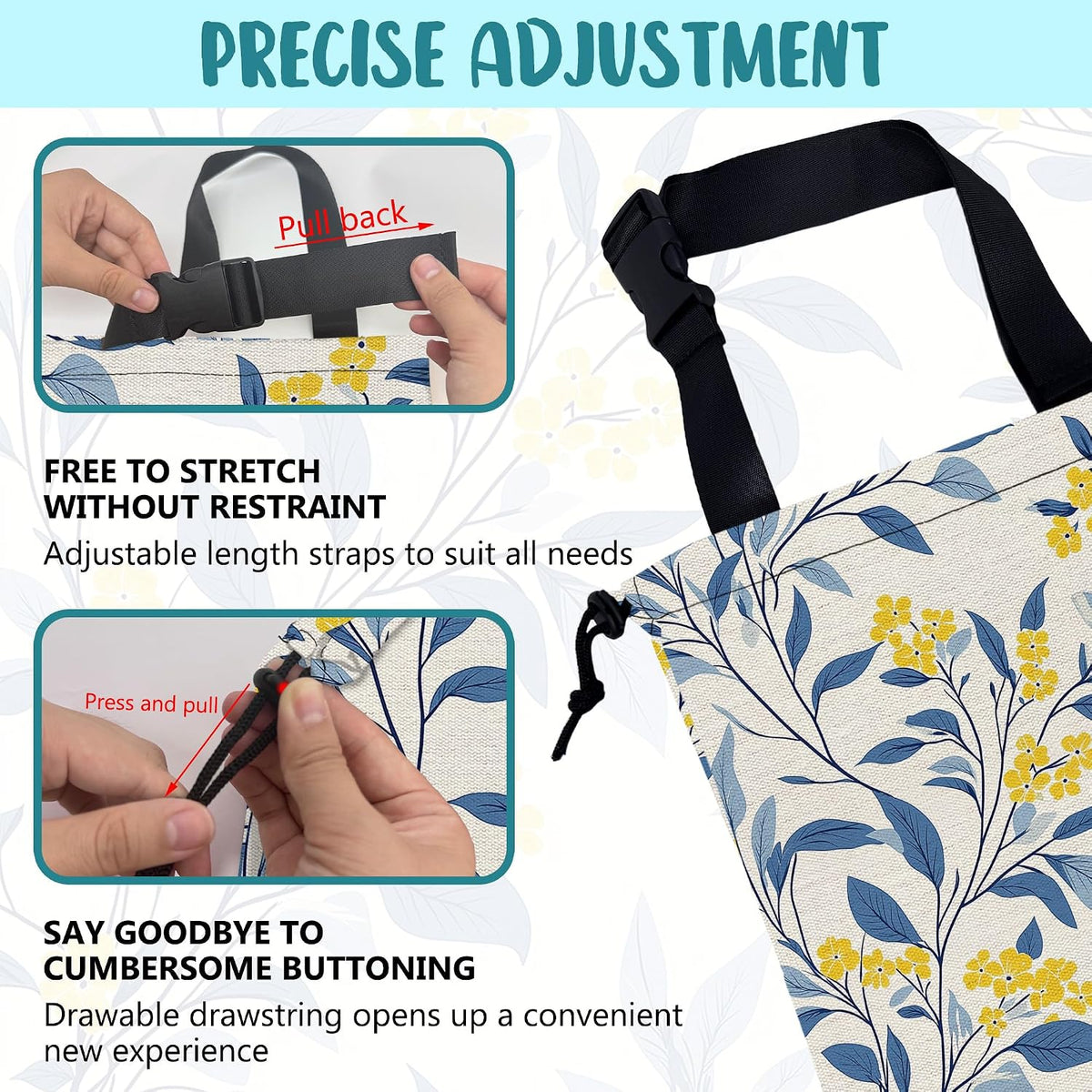 Car Trash Bag Fall Yellow Berries and Leaves Leak-Proof Car Garbage Bag with Drawstring Foldable Canvas Trash Bin with Adjustable Buckle for Car Accessories, Travelling, Camping