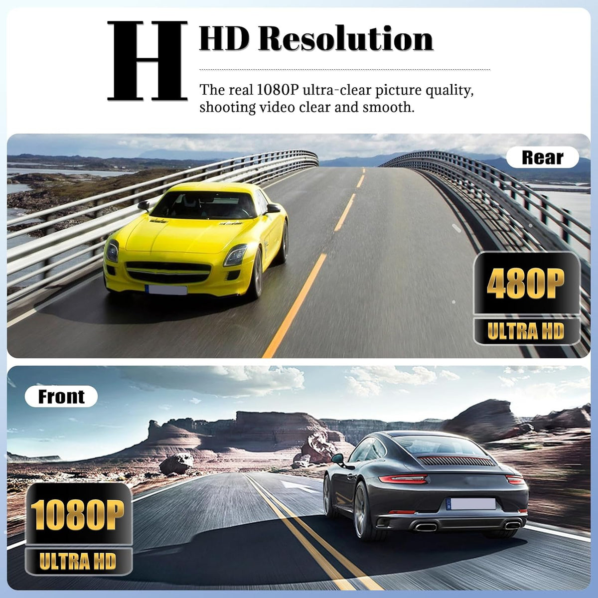 360 Degree 5 Channel Dash Cam, Front and Rear Inside Left Right Car Camera, 2" Screen, Night Vision, Loop Recording, 24H Parking Mode, Reverse View