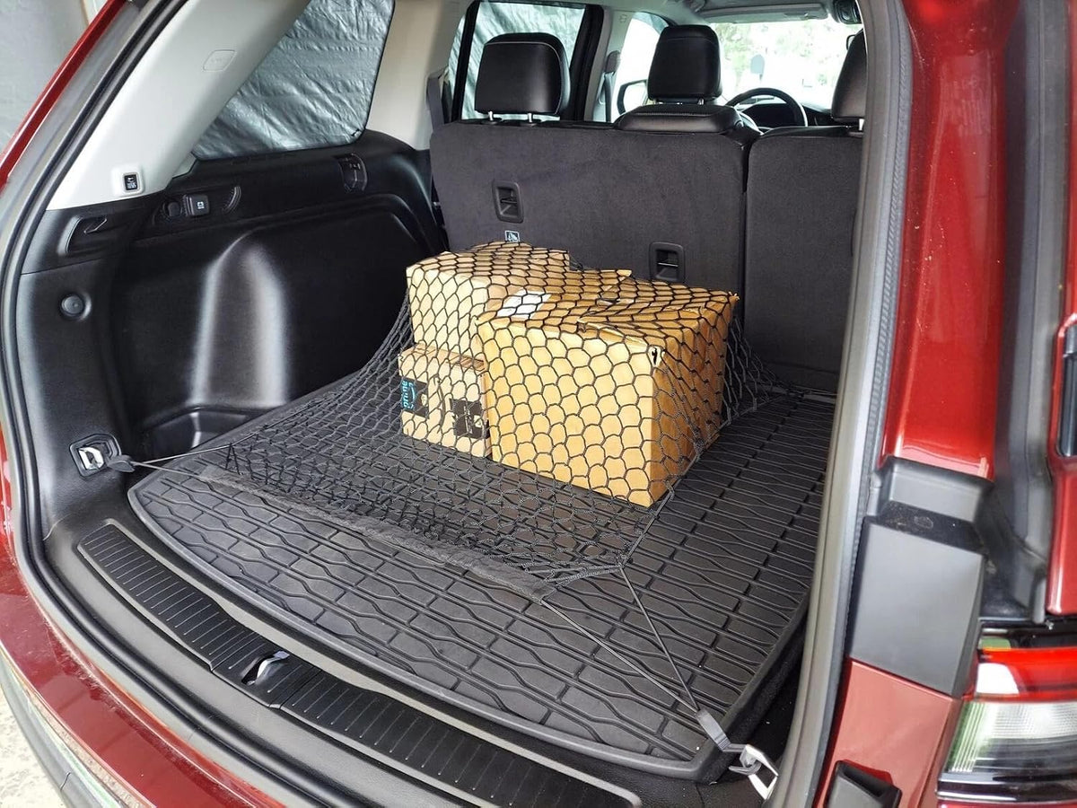 Rear Trunk Organizer Cargo Net for Jeep Grand Cherokee L WL 2021-2026 – Floor Style Cargo Net for SUV – Premium Mesh Car Trunk Organizer – Compatible with Jeep Grand Cherokee L WL