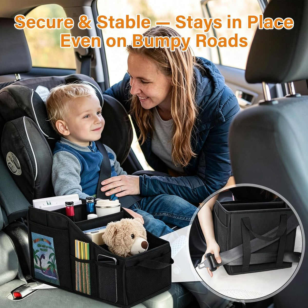 Car Seat Organizer, Multi‑Pocket Storage for Front & Rear Vehicle Seats