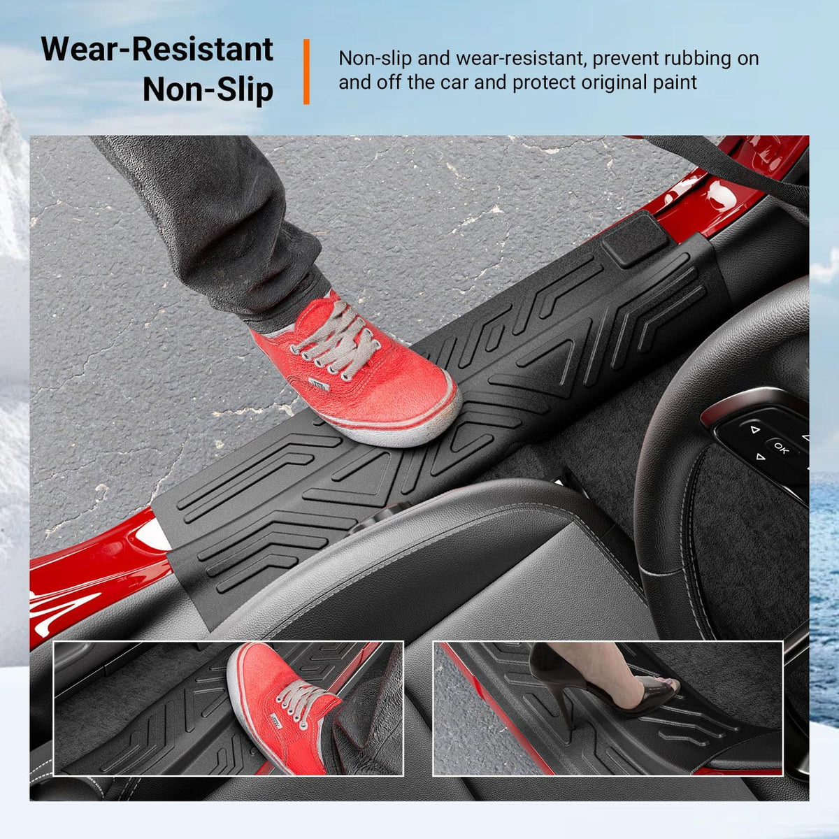 powoq Door Sill Protector Compatible with 2020-2026 Jeep Gladiator JT