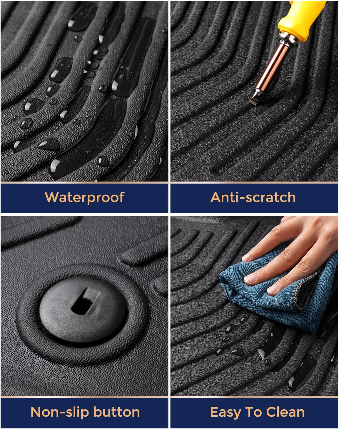 CreekT® for Jeep Grand Cherokee Floor Mats 2011-2021 & 2022 WK (Not for L) | All-Weather Waterproof Car Floor Mats & Cargo Liner for Jeep Grand Cherokee Accessories 2011-2017 2018 2019 2020 2021 2022