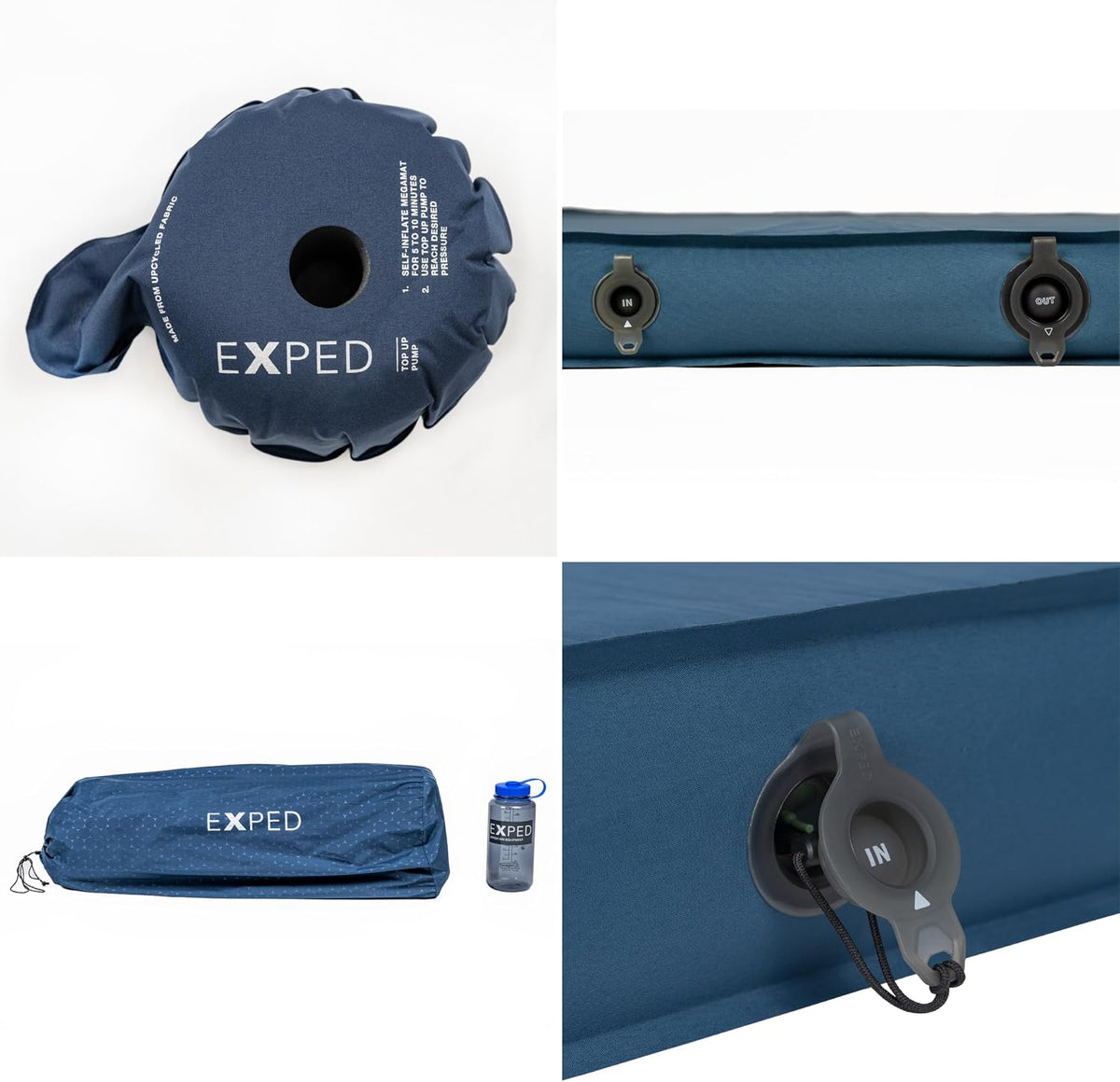 Exped DeepSleep Mat, Duo Long Wide Plus | Self Inflating Firm Car Sleeping Mat, 3” Foam Pad, Pump Included