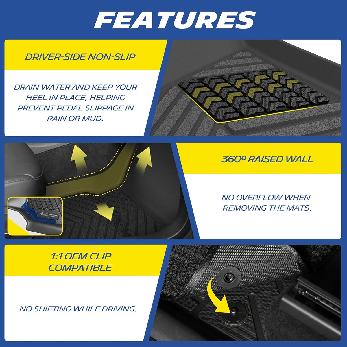 Michelin Vehicle Mats for 2013-2021 Jeep Grand Cherokee & 2022 WK (4 Piece)