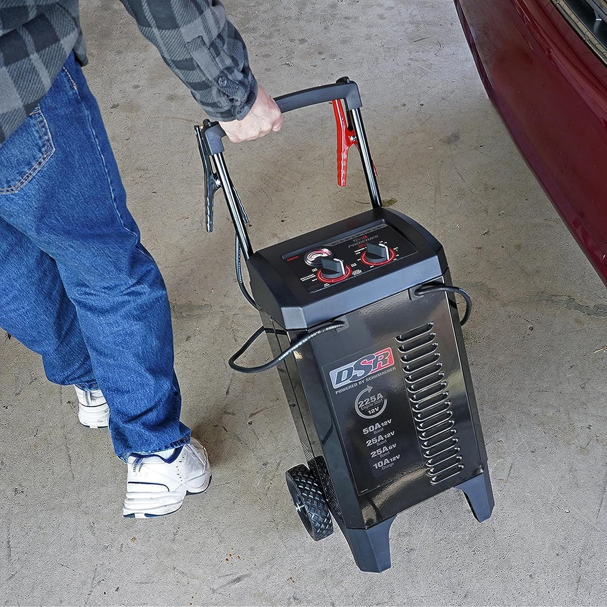Schumacher Electric Wheeled 10A Car Battery Charger & Maintainer – DSR139