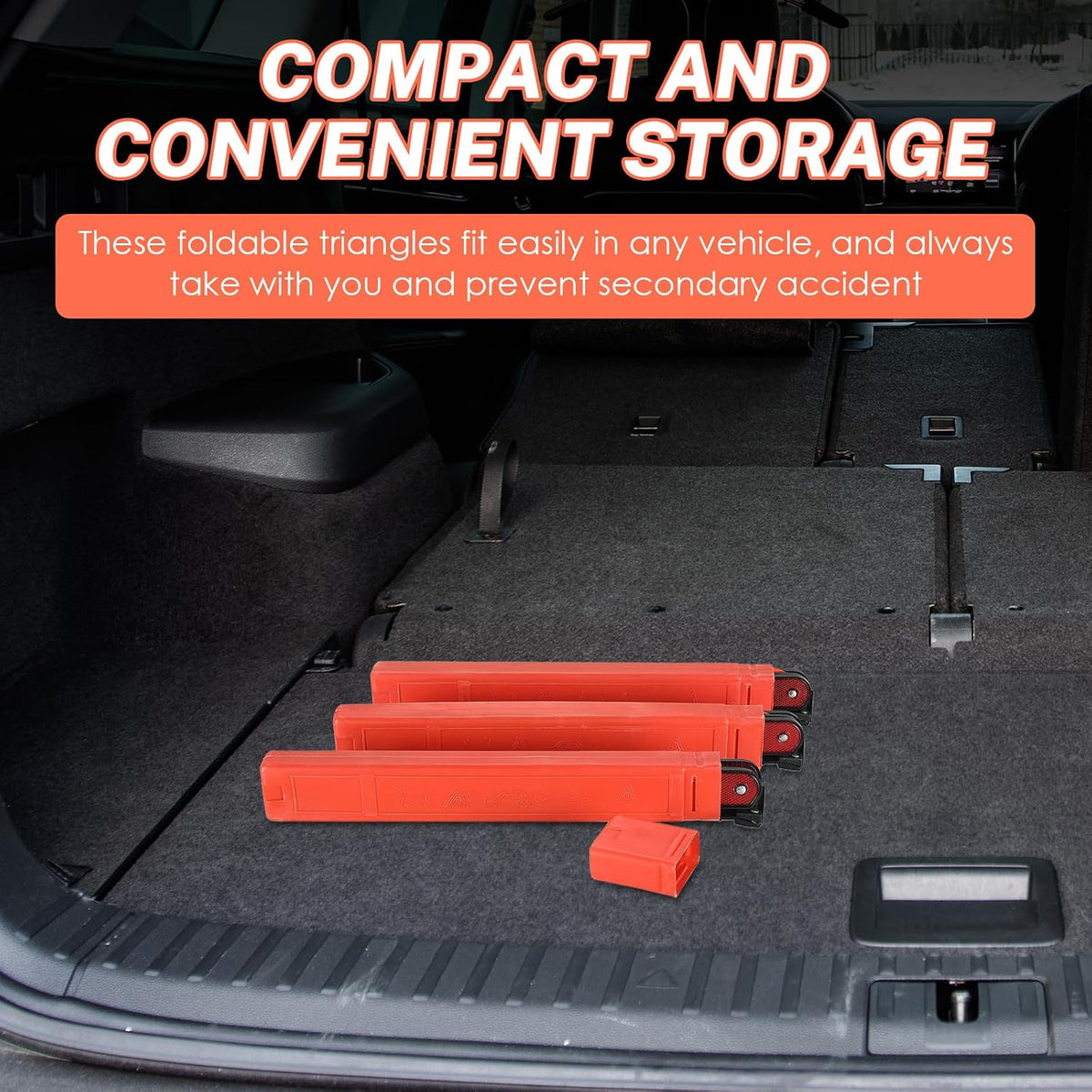 NATGAI 3 Pack Emergency Warning Triangles Kit with Storage Case