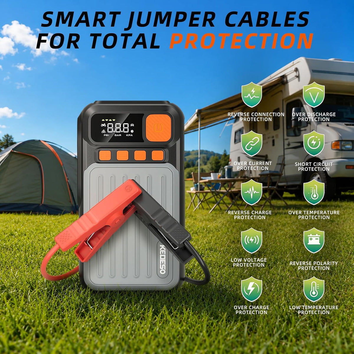 Car Jump Starter with Air Compressor Battery Jumper Starter Portable