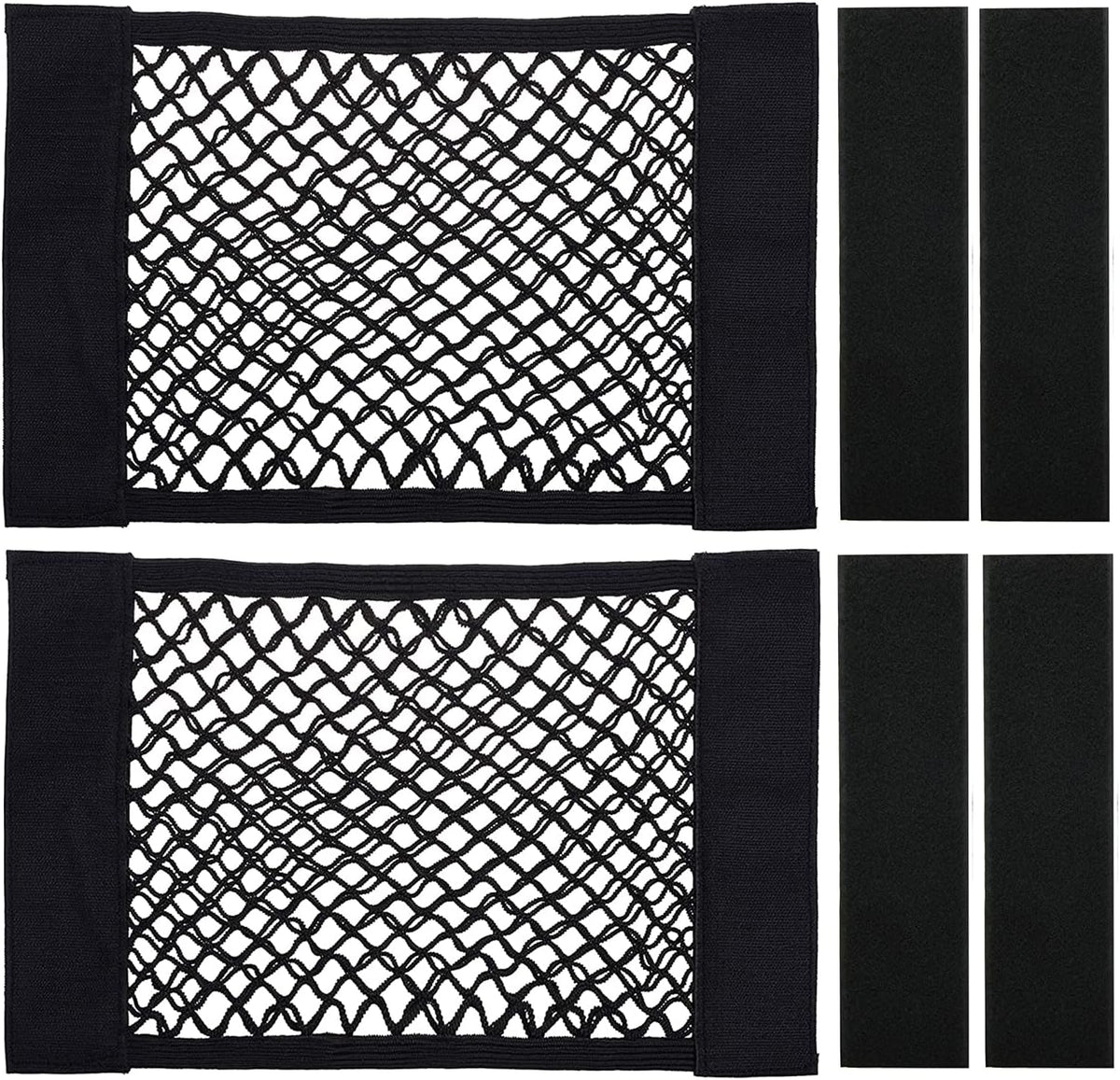Universal Mesh Cargo Net Storage Net Wall Sticker Organizer Pouch Bag Storage Mesh Net for Car Trunk Storage Add On Organizers for Car Truck (15" x 9.5"(2 Packs, W/Loop))