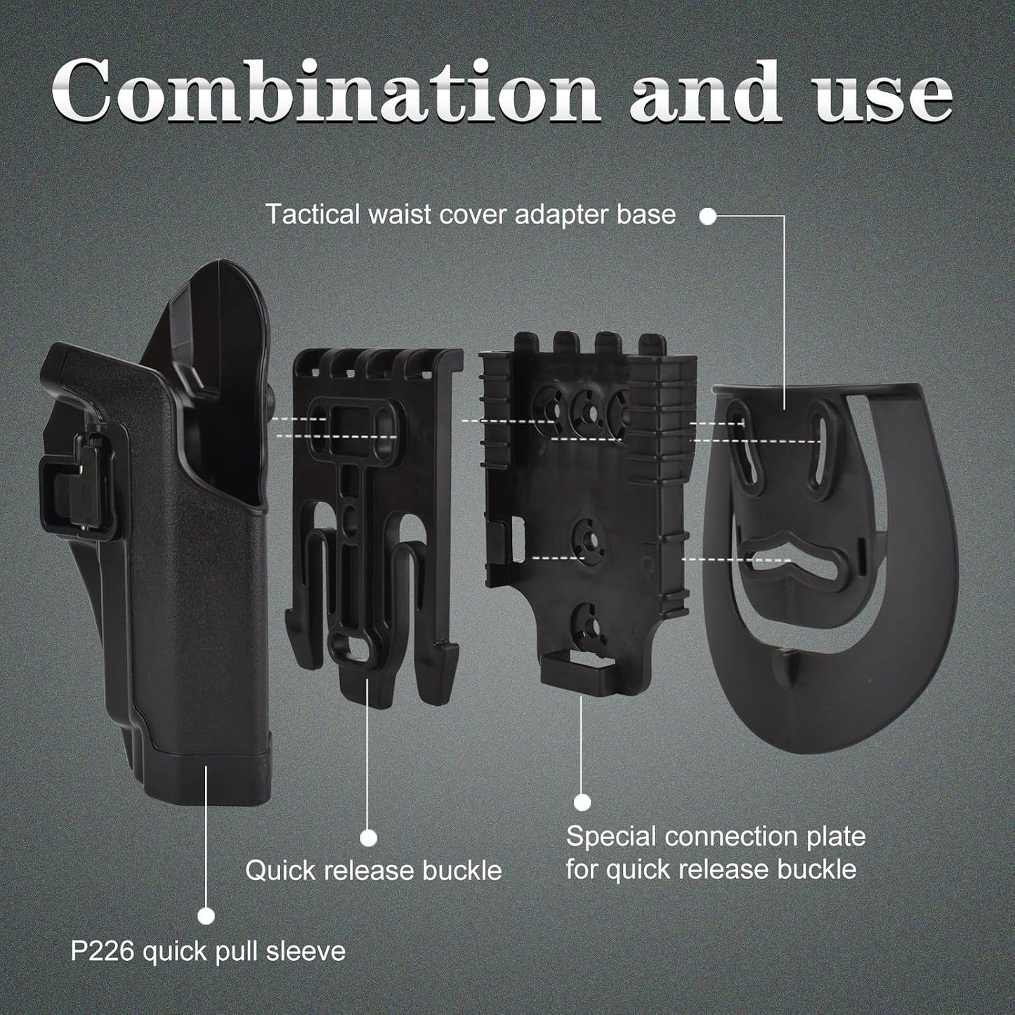 QLS Kit Quick Locking Belt Accessories Holsters Locking System Accessories Quick Connect Drop Leg Holster and Belt Accessories Platform Attachment Mid-Ride Universal Belt Loop