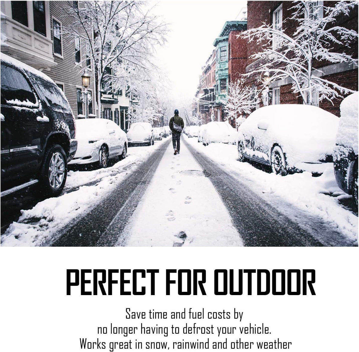 EXQUISLIFE Windshield Snow Ice Cover for Cars, Extra Larger Size 82 x 62 inches Shade, Waterproof Winter Frost and Sunshade Cover with Side Mirrors Cover, Windshield Protector for Cars, SUVs, Trucks