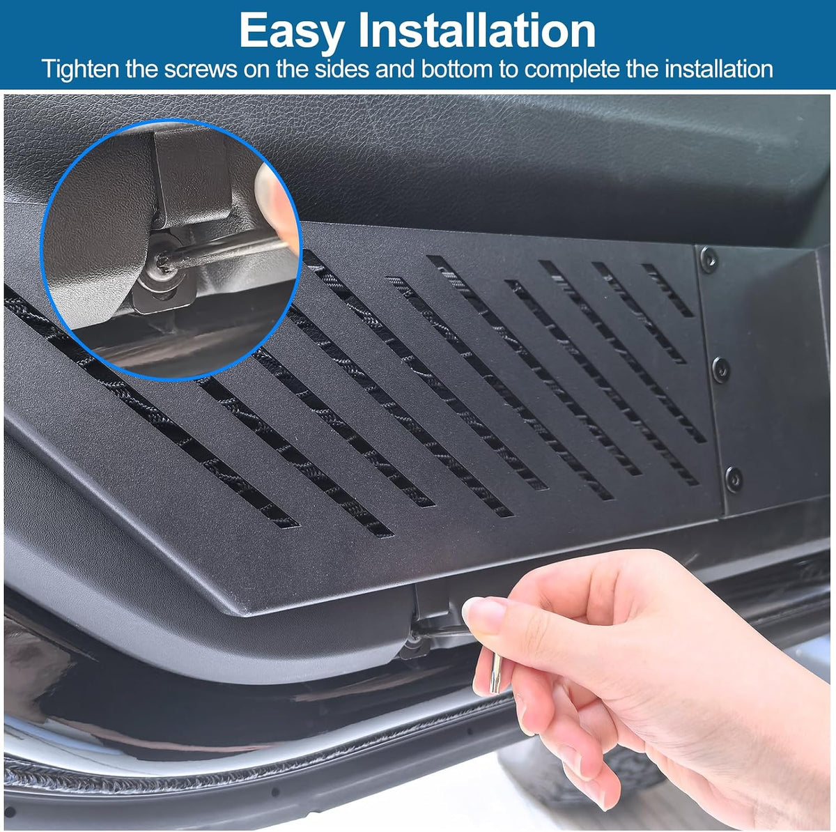Heavy-Duty MOLLE Metal Front Door Organizer Box for Jeep 2-Pack Front Door Panel Storage Replacement System with No-Drill Installation
