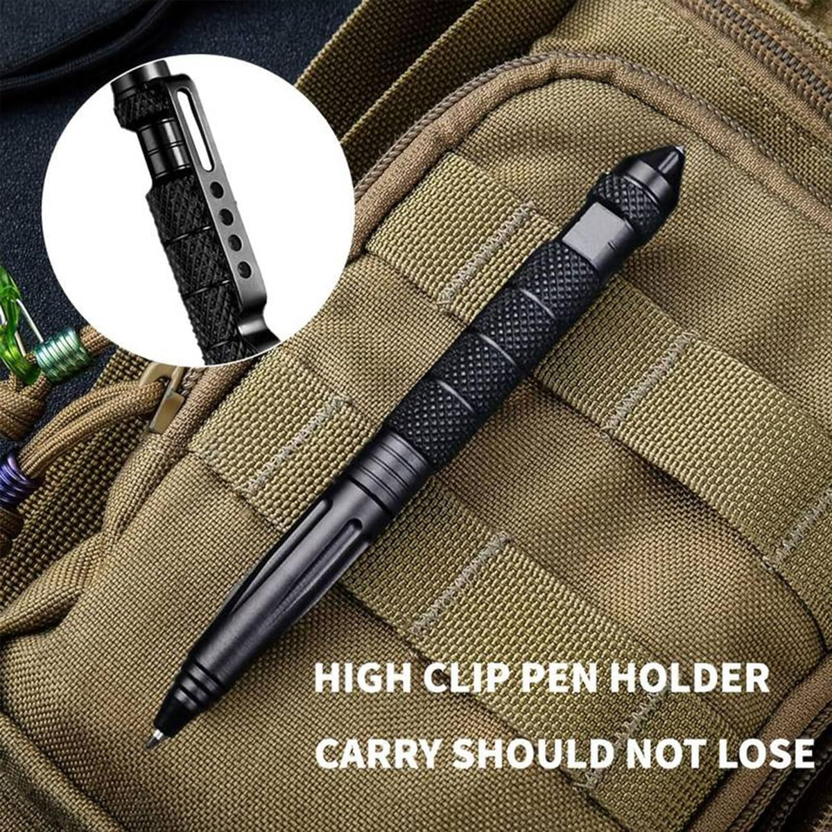 5 Pack Car Window Breaker Pens, Tactical Pen Portable Multi-Functional Emergency with 5 Black Ballpoint Refills for Writing, Professional Glass Breaker Pen, Multitool for Father's Day
