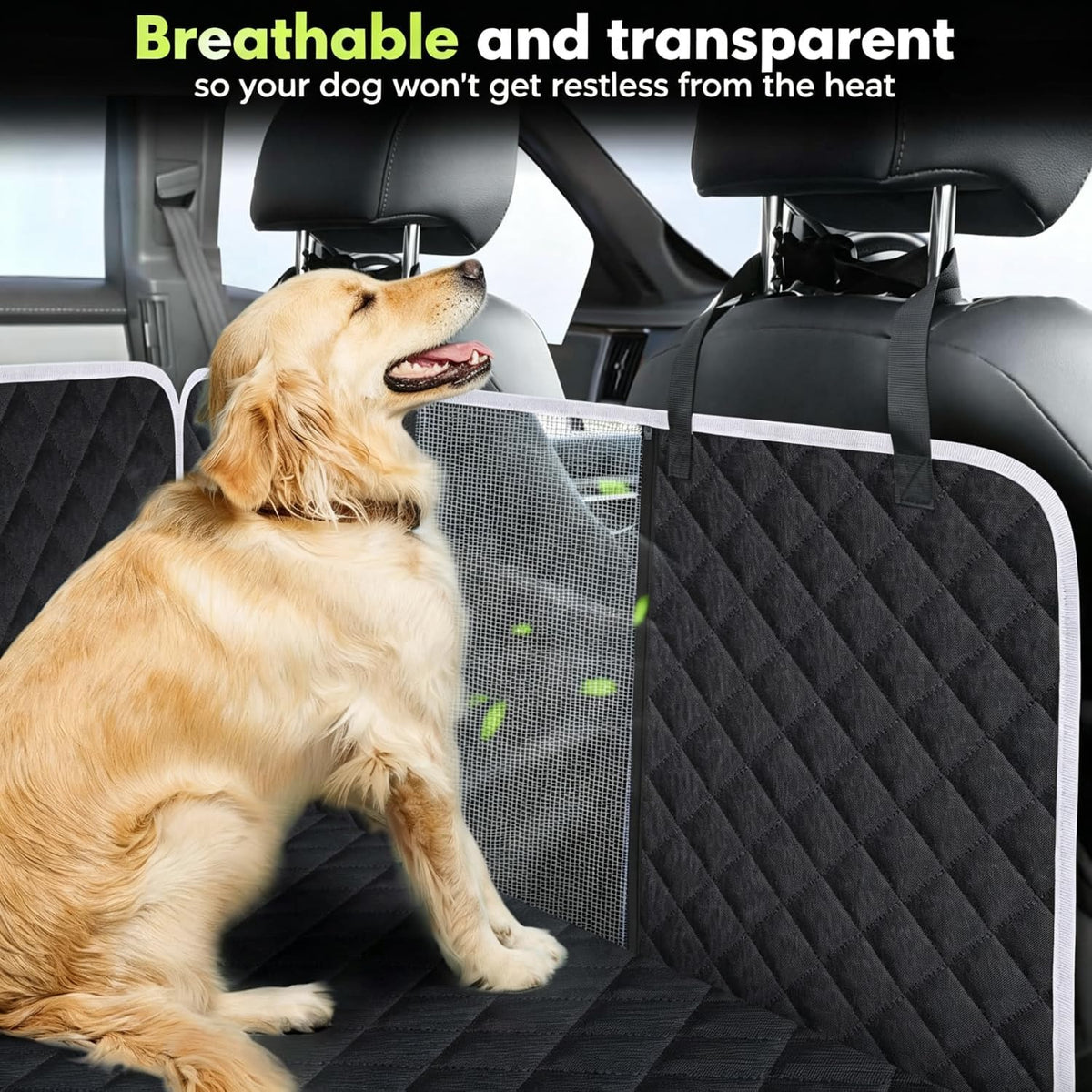 Meolsaek Dog Car Seat Cover, Mesh Window Hammock Back Seat Cover for Dogs