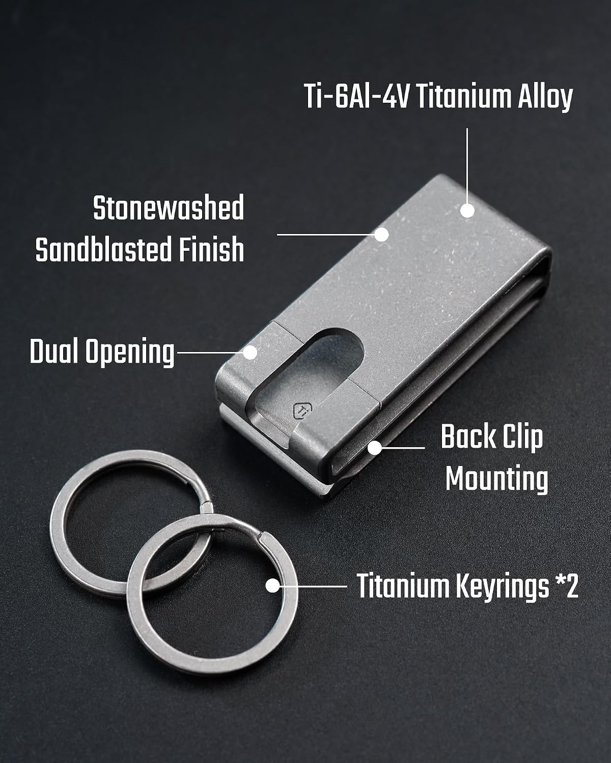 MecArmy CH25/CH26 Titanium Belt Keychain Clip, One-Piece EDC Key Holder, Quick-Access Key Organizer for MOLLE & Belt Loops