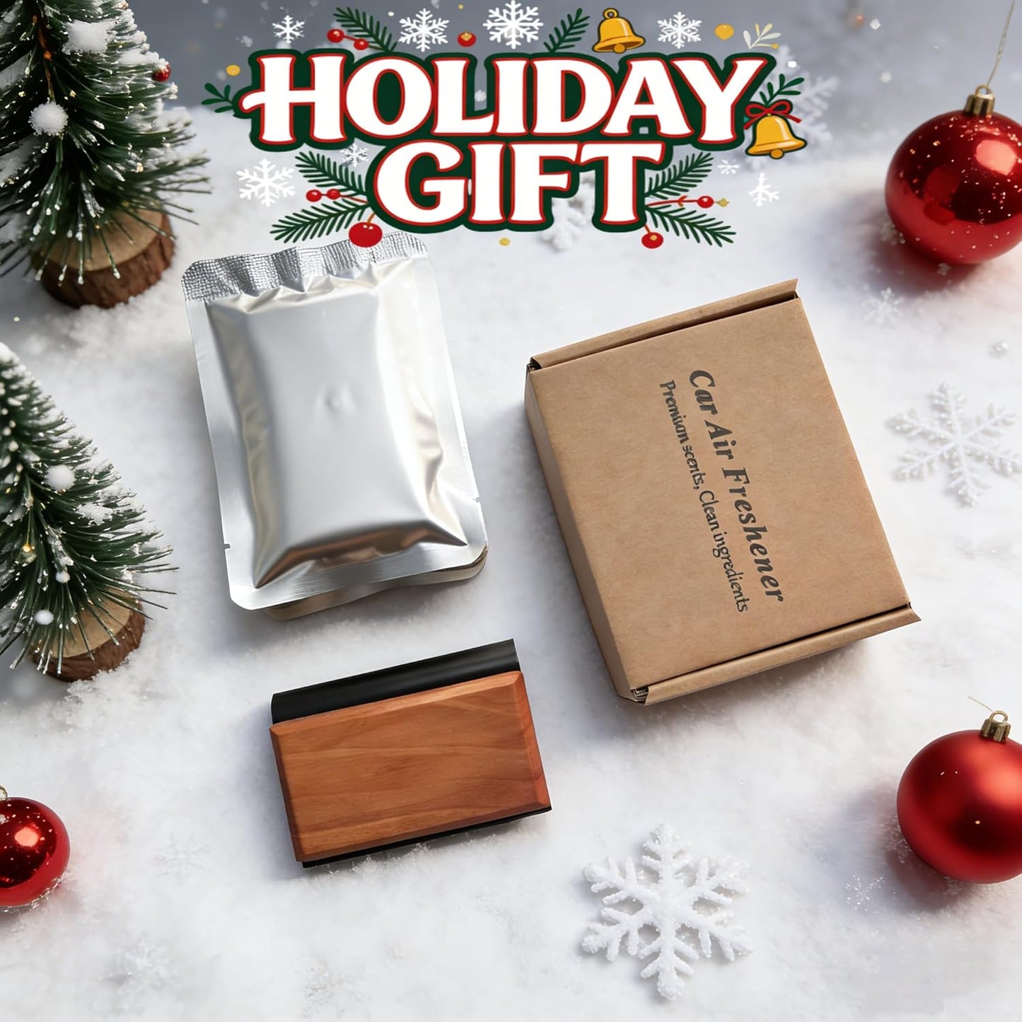 Car Air Freshener Starter Kit - Wood Car Freshener for Visor Clip - Long Lasting Car Scent - Car Odor Eliminator - CLIP INCLUDED