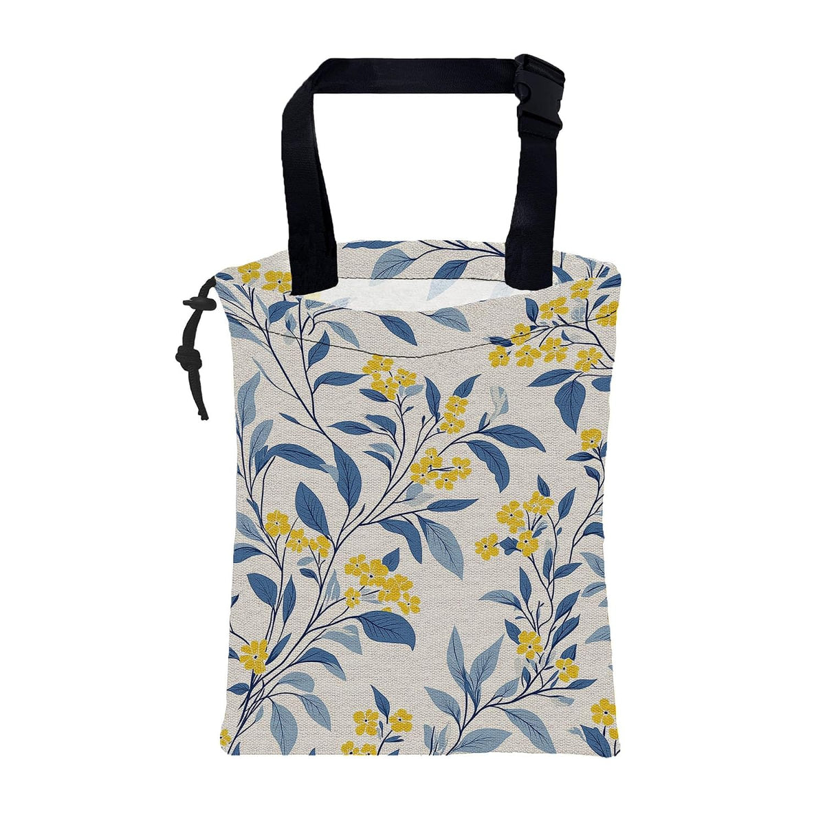 Car Trash Bag Fall Yellow Berries and Leaves Leak-Proof Car Garbage Bag with Drawstring Foldable Canvas Trash Bin with Adjustable Buckle for Car Accessories, Travelling, Camping