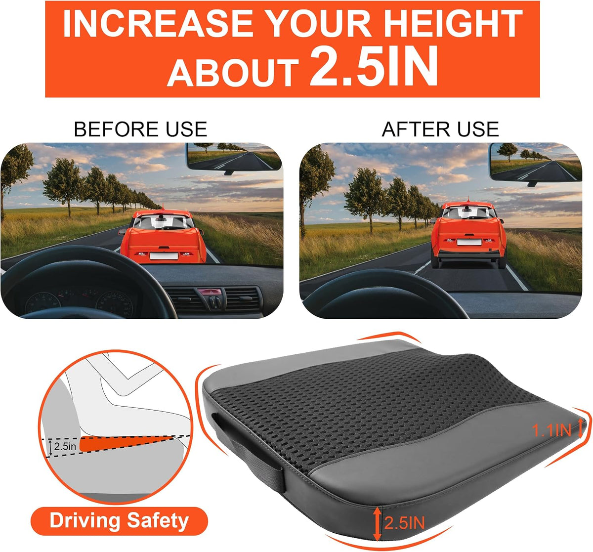 Lofty Aim Car Seat Cushion, Memory Foam Car Seat Cushions for Long Driving