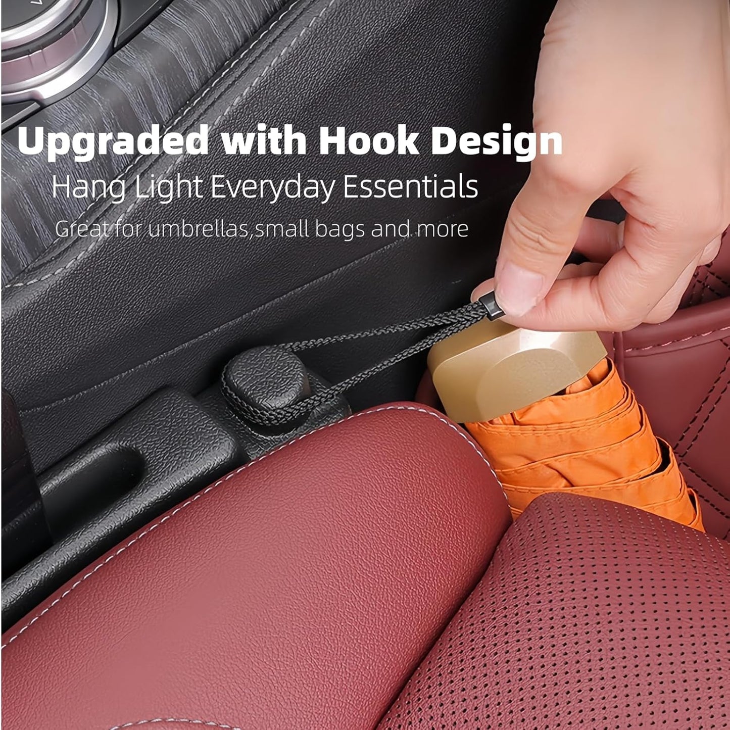Car Seat Gap Filler 2 Pack, Upgraded 3-in-1 Car Seat Gap Plug Organizer with Storage Slot & Hook, Universal Fit No-Drop Seat Side Gap Seam Filler Between Seat & Console for Car, SUV, Truck