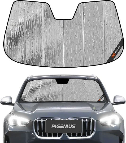 Pigenius Windshield Sun Shade for BMW X1 (U11) 2023-2026, Fits xDrive28i xDrive30 M35i, Reversible Silver/Black