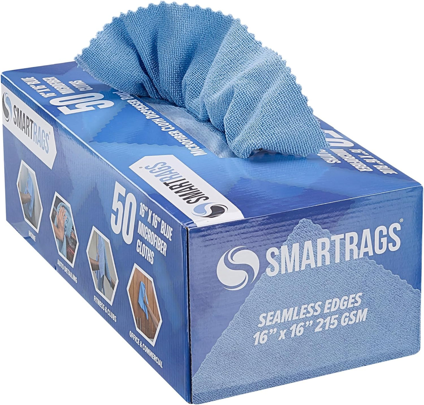 Arkwright Smart Rags Microfiber Cleaning Cloths, Pack of 50 in a Box, Lint Free 180 GSM Reusable Towels for Auto, Office and Household Cleaning, 12 x 12 in, Pink