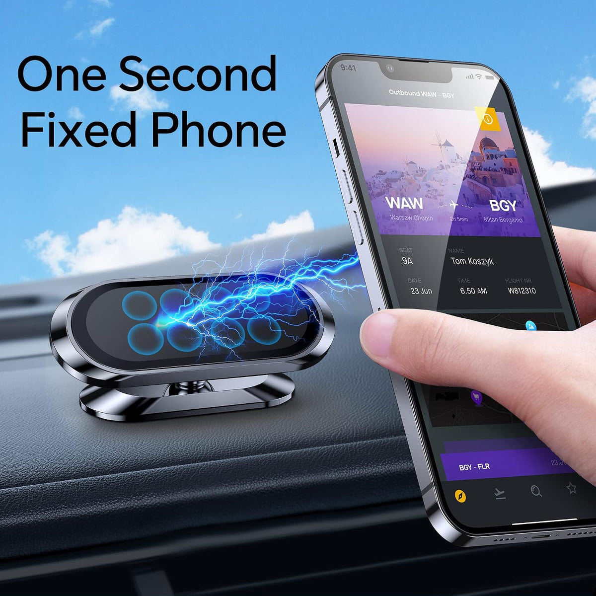 【2-PACK】Magnetic phone holder for Car Dash Magnetic Car Mount for iphone