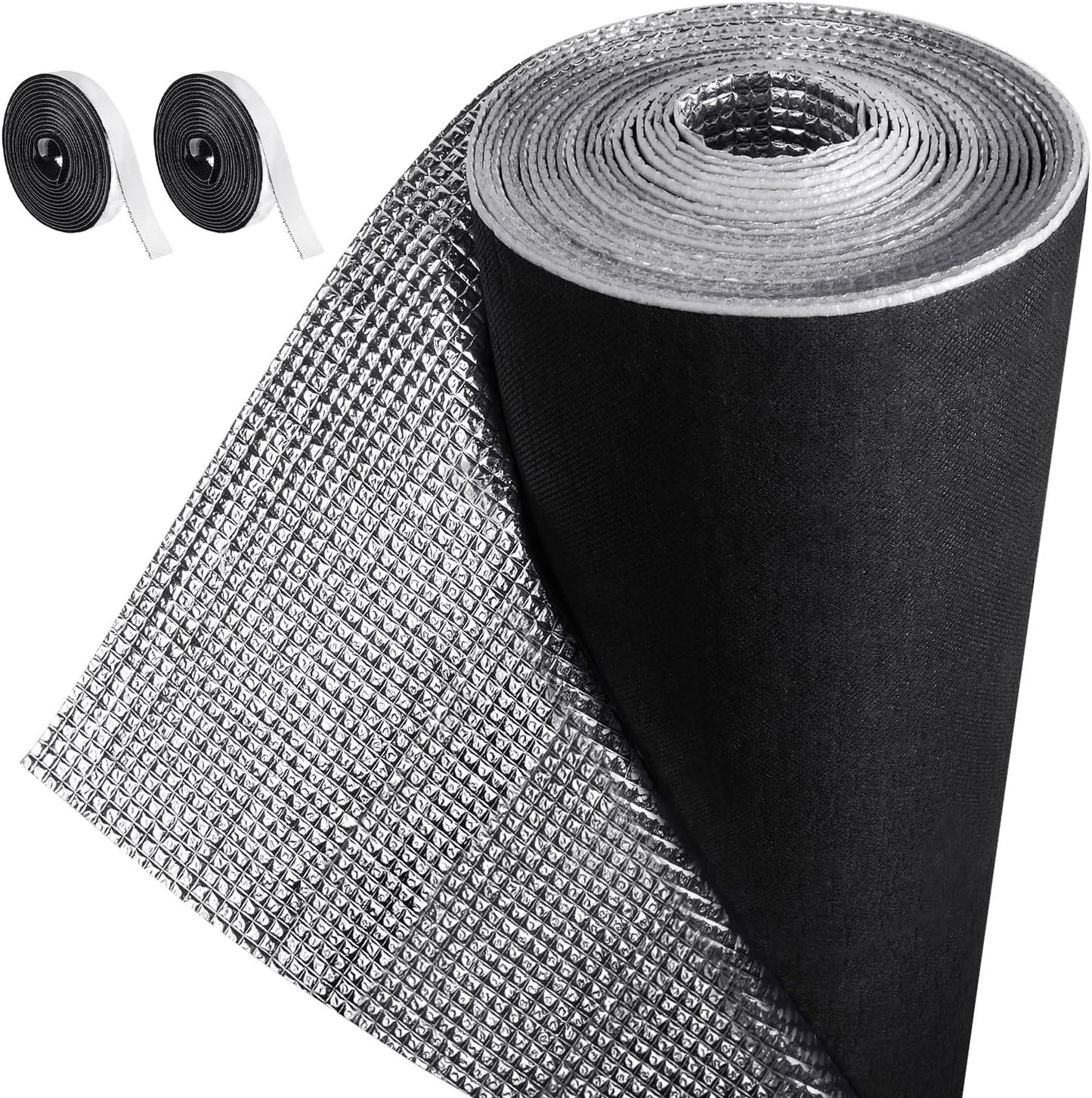 Frienda Rv Window Reflective Insulation Roll 39.4inchx6.6ft Double Aluminum Foil Heat Bubble Thermal Window Shade Door Cover Blackout for Garage Roof Travel Camper Skylight Shield