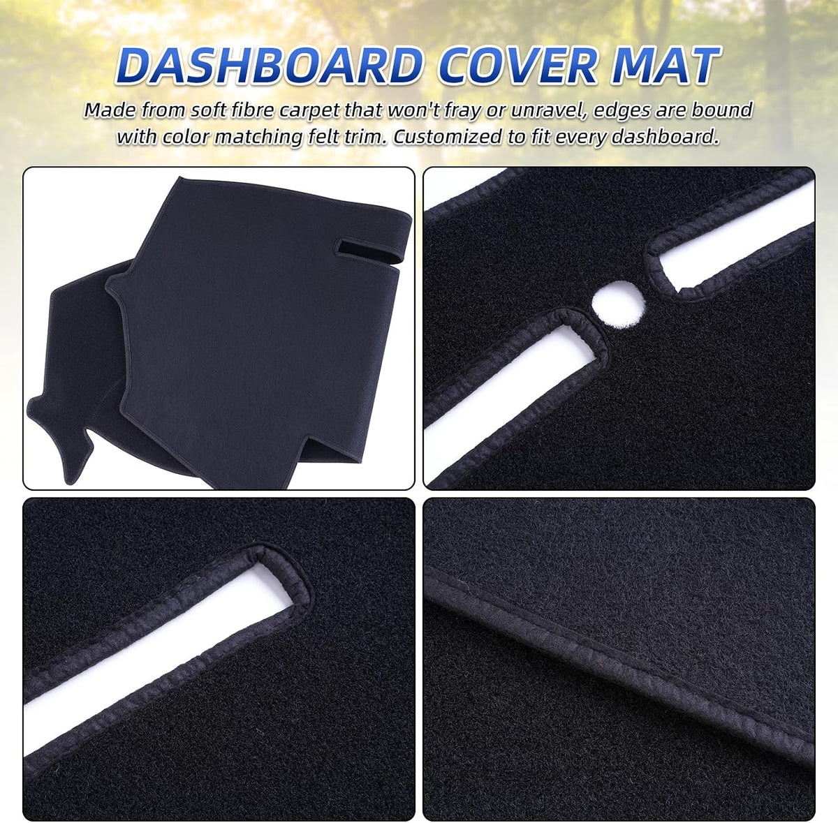 Dashboard Cover Custom Fit for Chrysler 200 2011-2014, Dash Cover Mat Pad Carpet Protector (Black)