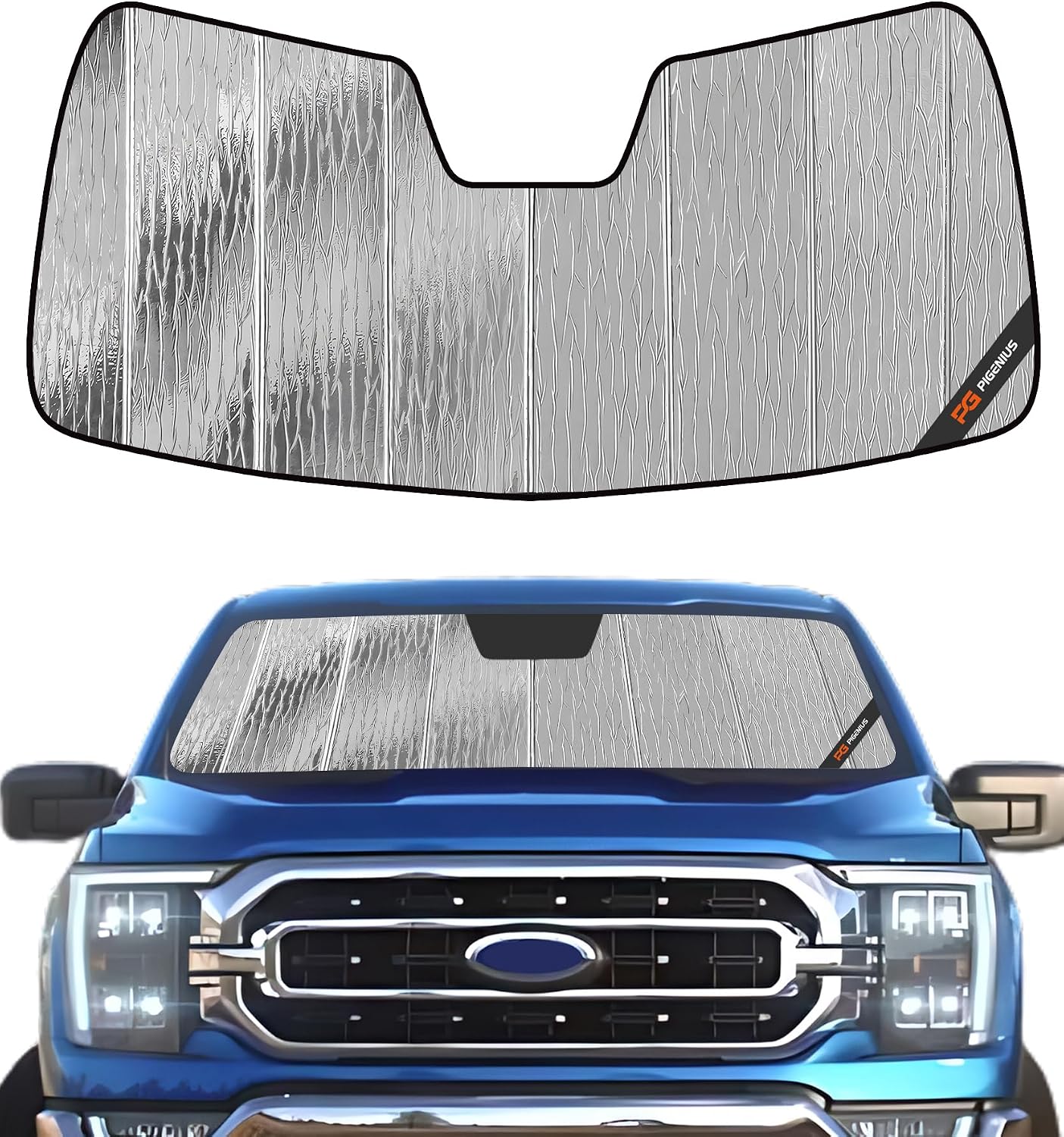 Pigenius Windshield Sun Shade for Ford F-150 2015-2020 Custom Front Window Sunshade- AstraGuard
