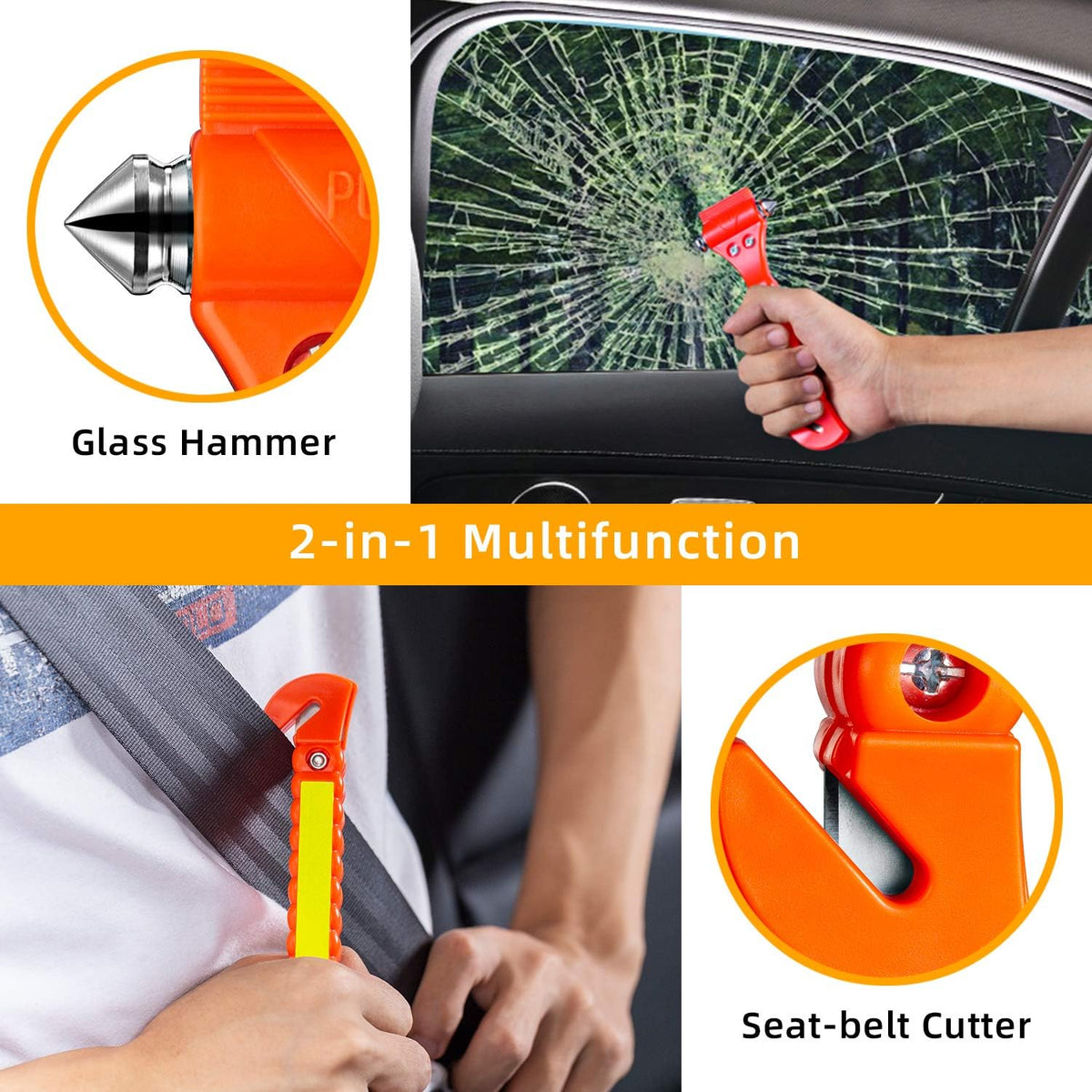 20 Pack Window Breaker and Seat Belt Cutter, Emergency Escape Tool Safety Hammer, Life Saving Survival Kit