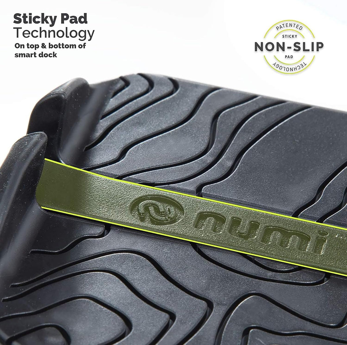 Numi Smart Dock Dashboard Cell Phone Holder - Dashboard Sticky Pad Technology - View Your Phone On Your Dash - Works with All Cars, and with All Smartphones (Black)