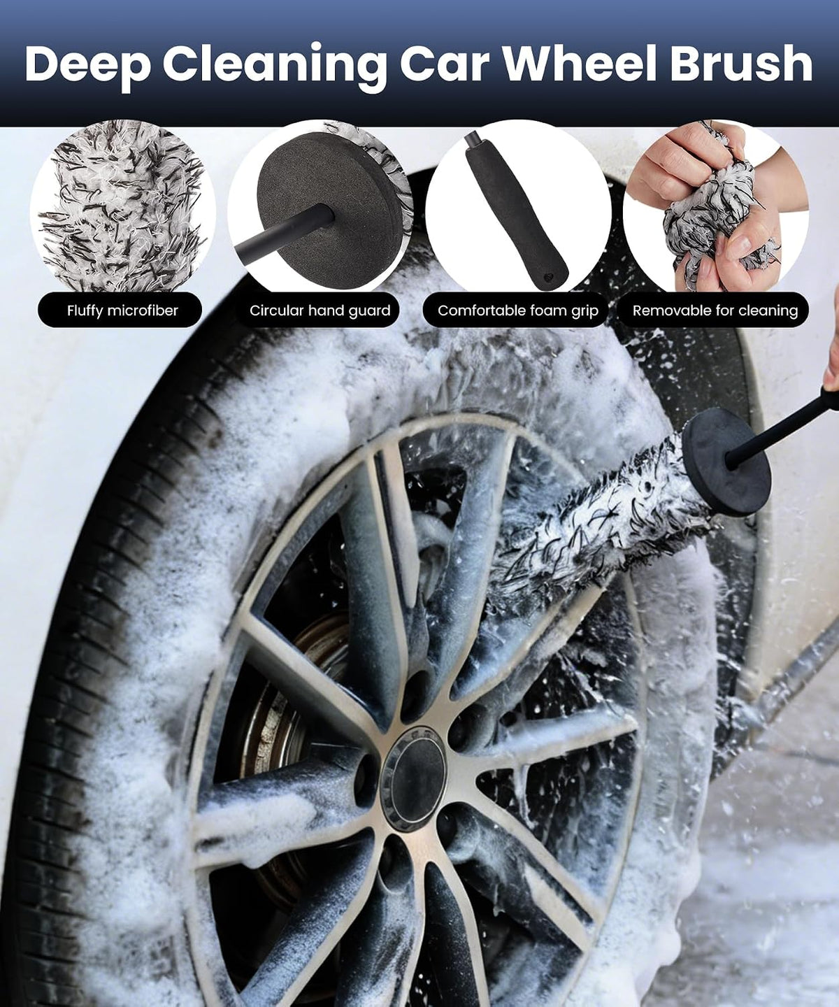 9Pcs Wheel Brush, Tire Brushes for Cleaning Tires, Durable Rim Brush & Car Wheel Brushes for Cleaning Wheel and Tire, Car Detailing Brush for Cars, Trucks, RVs, Motorcycles, Room, Corner