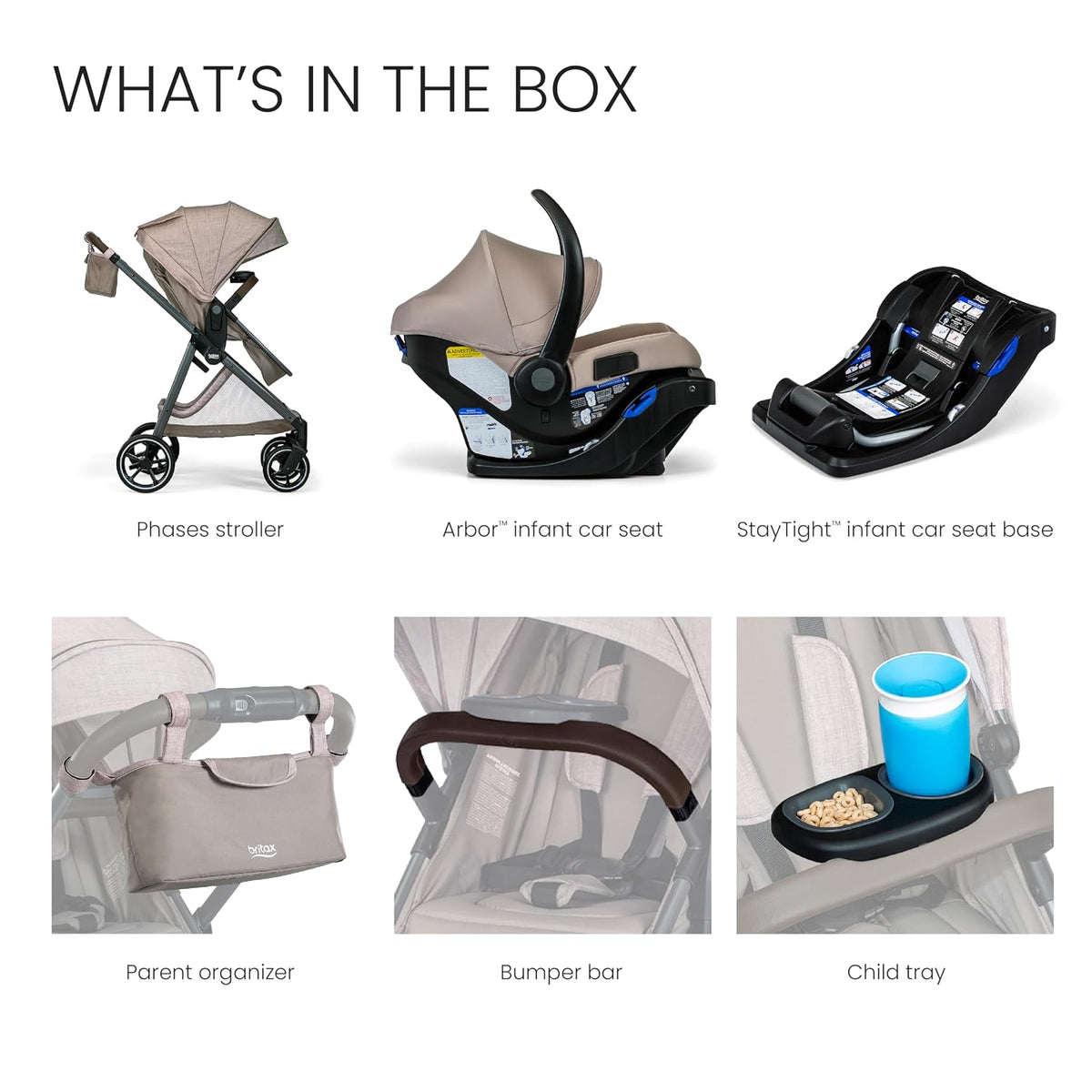 Britax Phases Travel System with Arbor Infant Car Seat — Teak