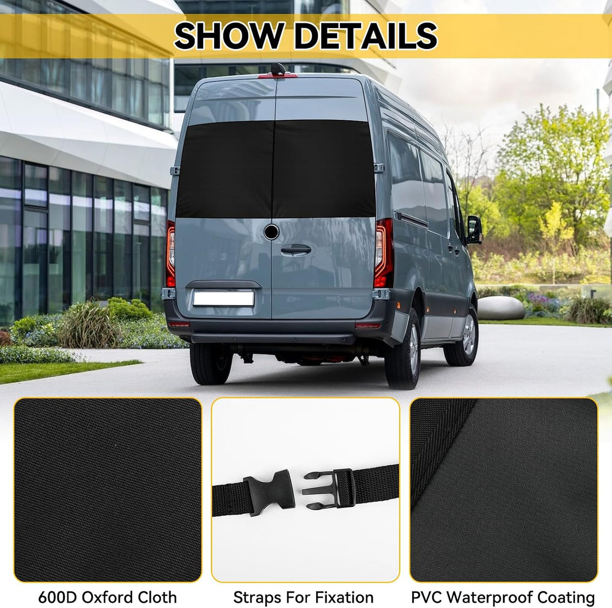 Rear Windshield Cover for Ice and Snow Compatible with Mercedes-Benz Sprinter Van 2006-2026, Car Back Window Snow & Frost Cover, Complete Protection from Snow and Other Winter Debris