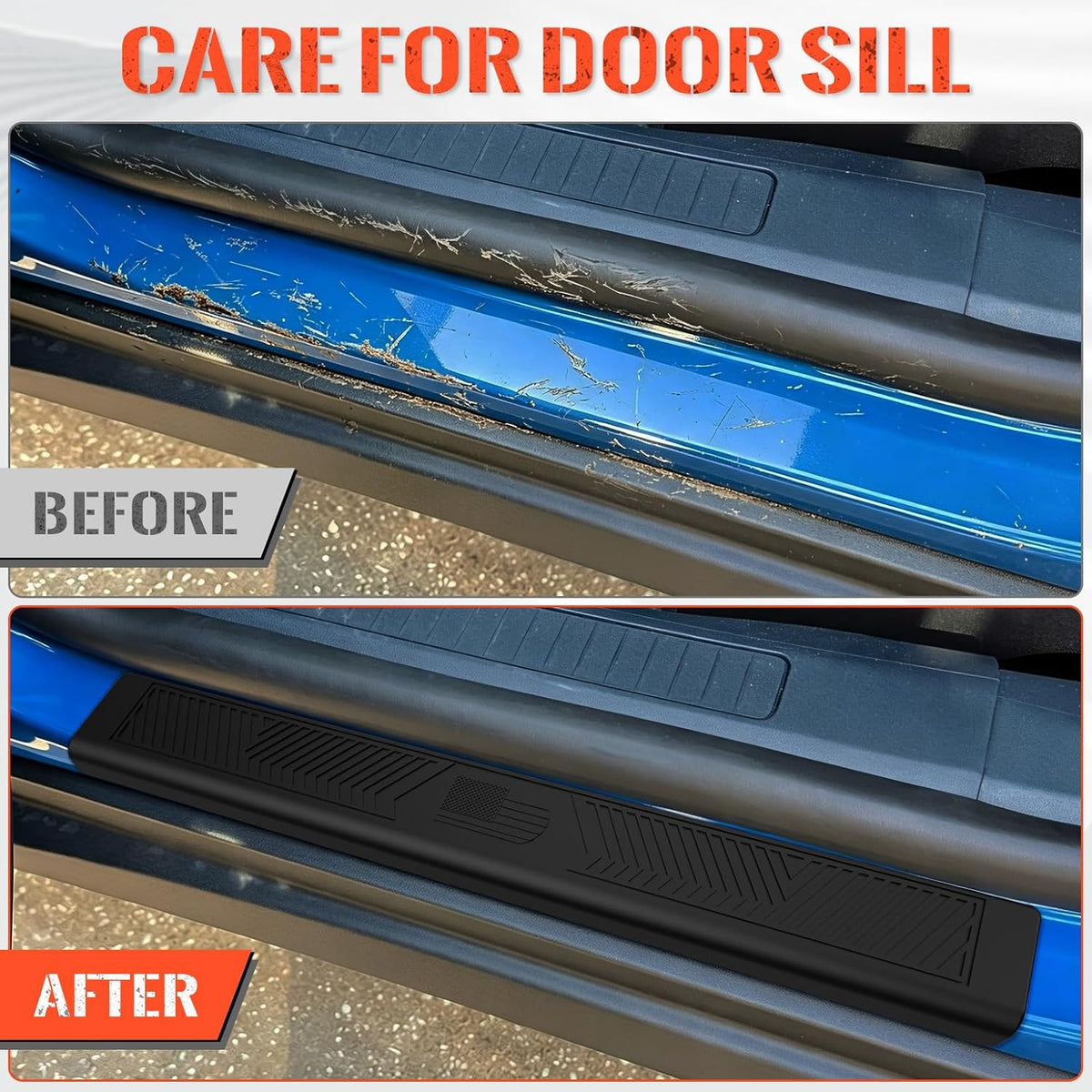 Door Sill Protector Compatible with 2022-2025 2026 Ford Maverick Outer Door Step Protector Side Edge Step Guard Car Door Dust Shield Cover 2024 Maverick Exterior Accessories (4PCS)