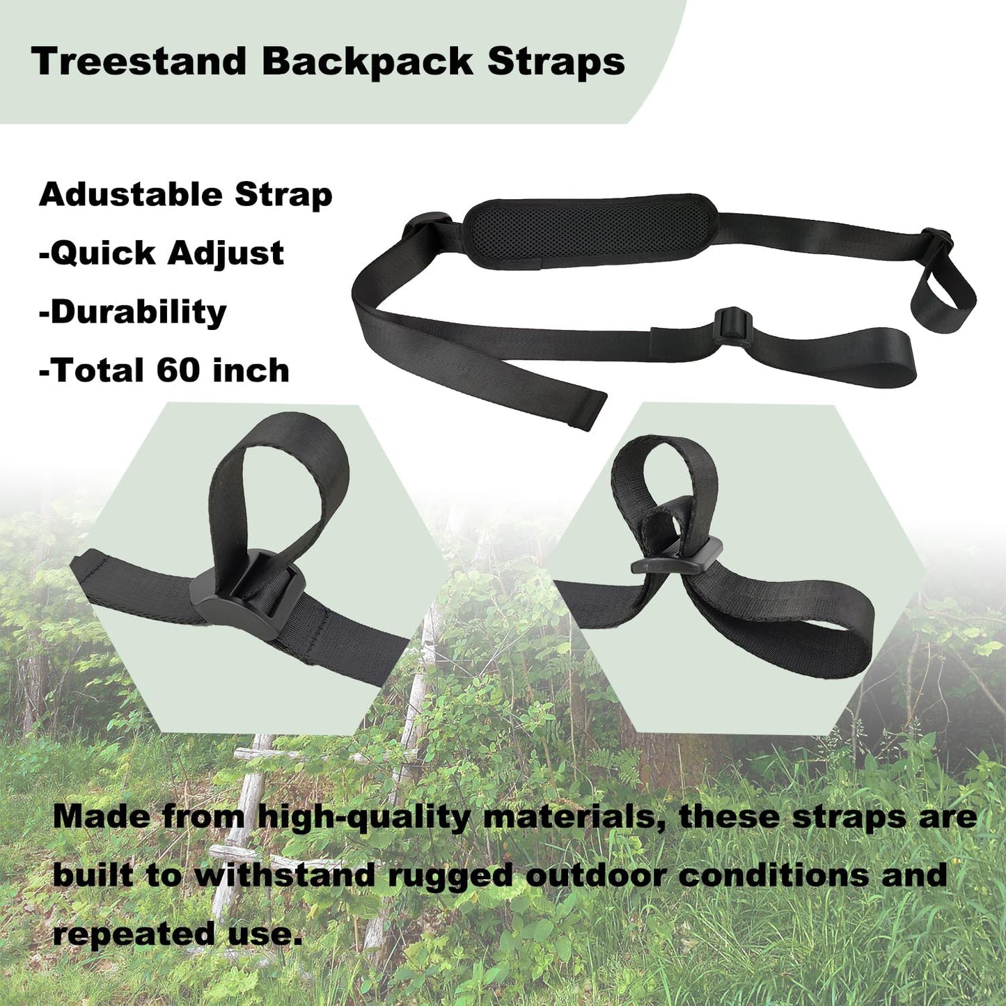 Tree Stand Backpack Straps and Utility Straps Deer Hunting Accessories Tree Stand Holding Climbing Transport System Hunting Backpack Treestand Carrying Stabilizer Strap Lightweight 4PCS
