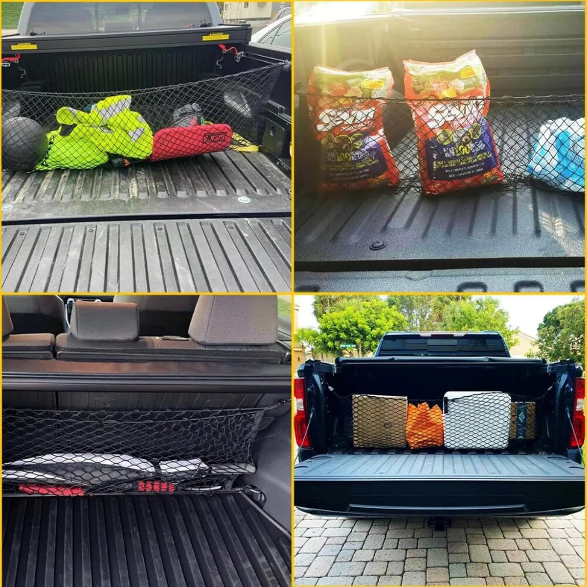 for Mazda CX-5 CX5 Envelope Style Truck Bed Cargo Net - Fits 2013-2024 2025 2026 CX5 Accessories Cargo Net for Pickup Truck Bed - Heavy Duty Carabiners