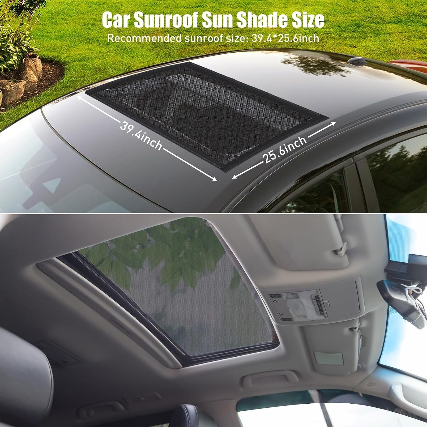 Magnetic Sunroof Sunshade Mesh Screen for Car Camping Essentials,UV Protection Screen for Moonroof & Side Windows,Quick Install,Breathable Roof Cover Fits SUV, Truck Van Sleeping Overnight