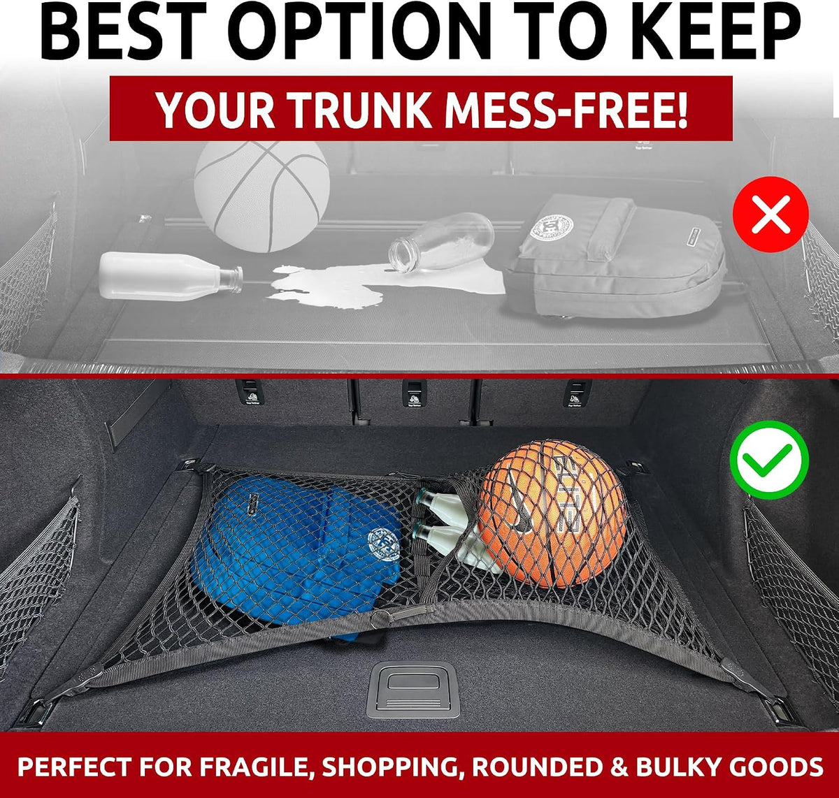 TrunkNets Inc Floor Trunk Cargo Net for Audi Q5 SQ5 Q5 Hybrid 2009 2010 2011 2012 2013 2014 2015 2016 2017 2018 2019 2020 2021 2022 2023 2024