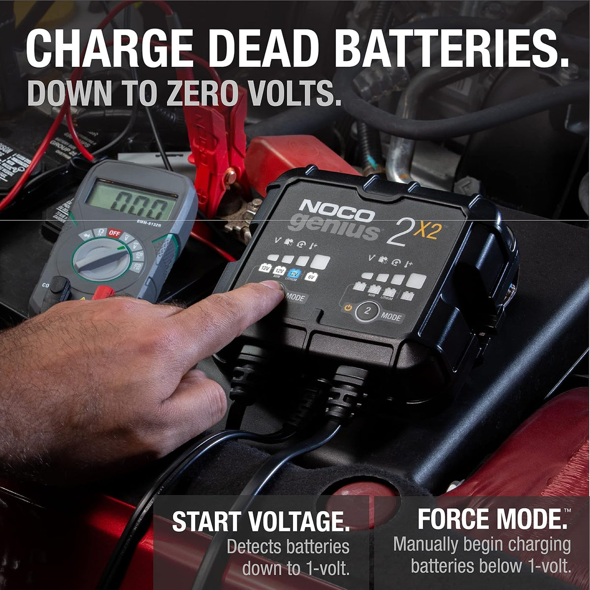 NOCO GENIUS2X2 6/12V 2-Bank Battery Charger, Trickle Charger & Maintainer