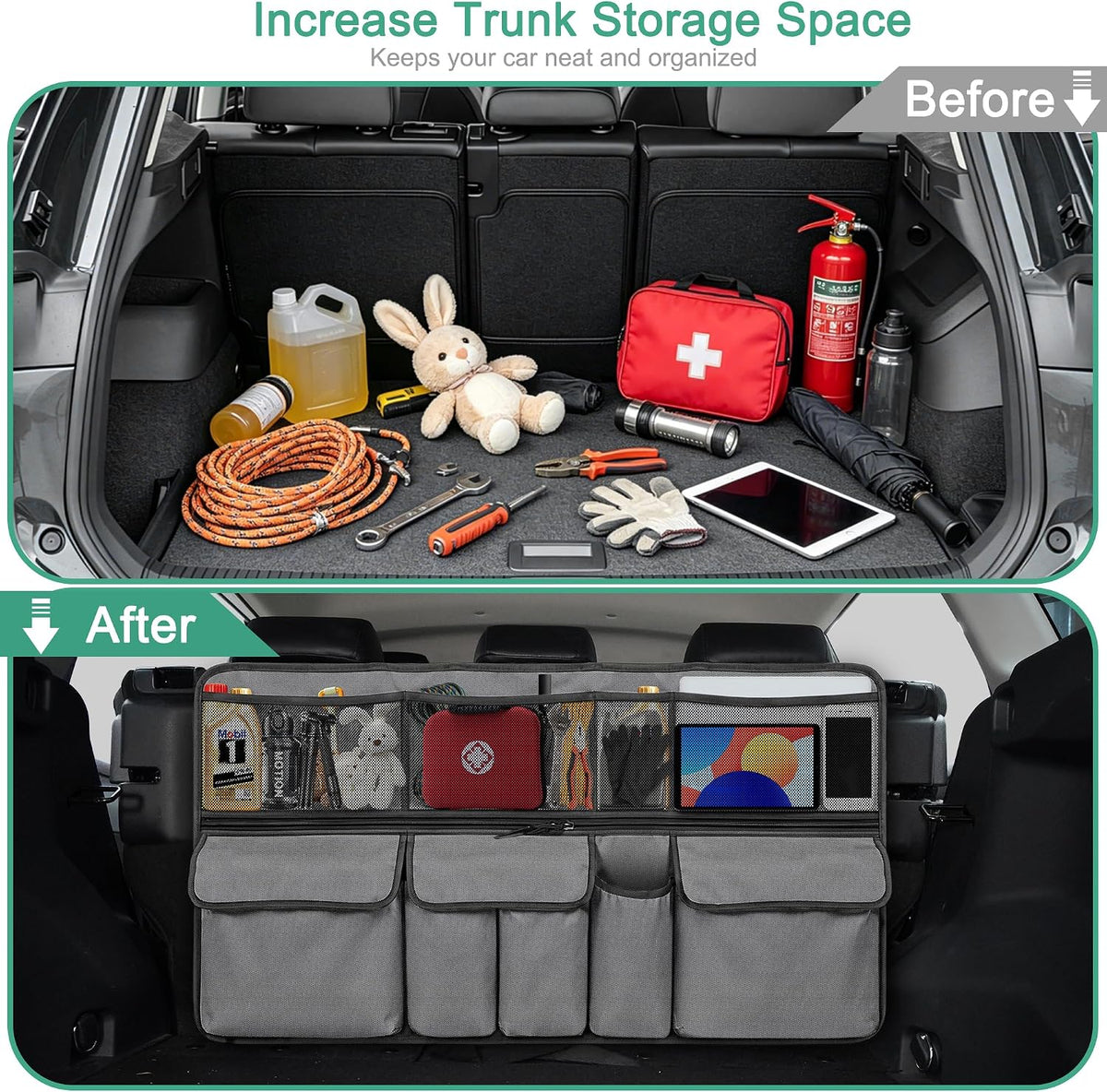 Car Trunk Organizer Foldable Cargo Storage for Forester with Pocket