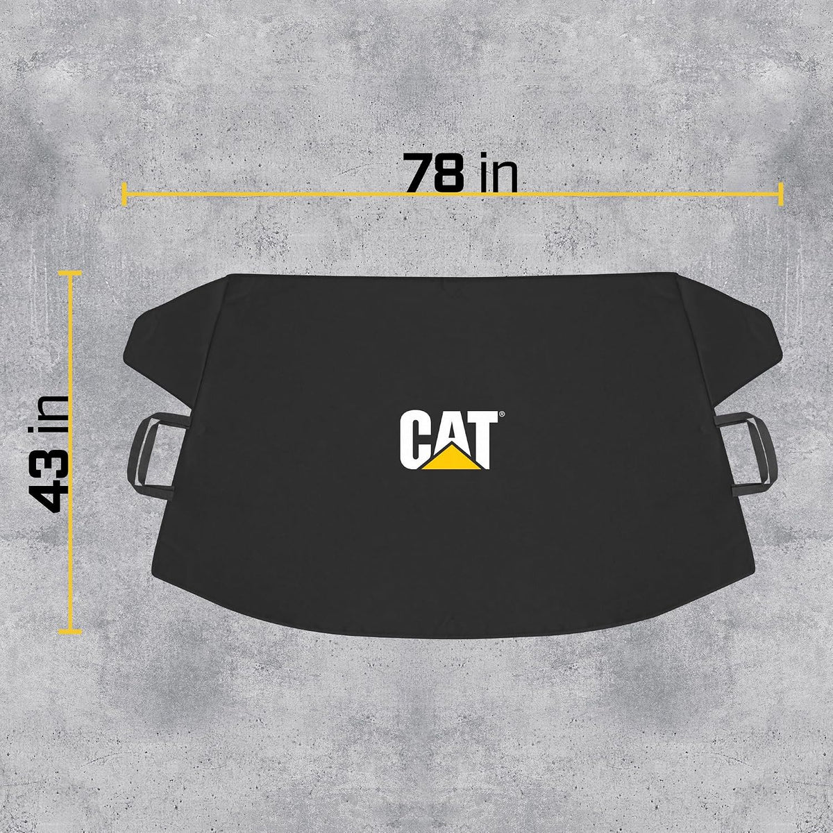 Cat® Windshield Snow Cover, Toughest Car Frost Protector for Ice & Sleet, Weatherproof for Winter, Includes Anti-Theft Straps, Freeze Protector for Auto Car Truck Van SUV, Wide Size 78"x45" inch,Black