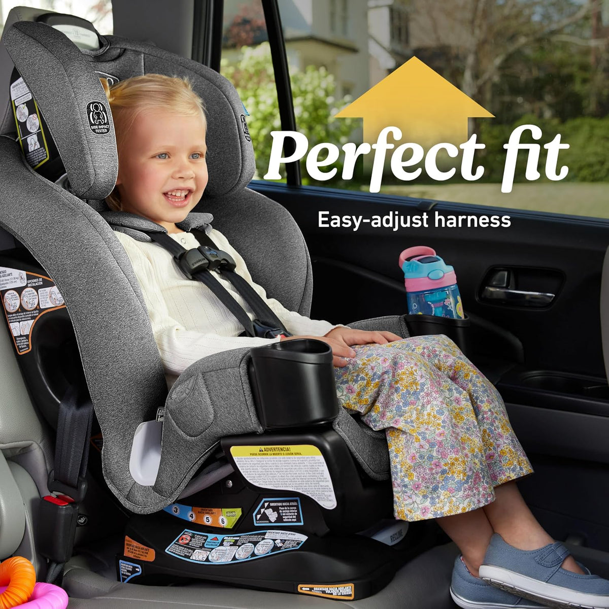 Graco Extend2Fit 3-in-1 Convertible Car Seat, 3 Modes – Rear Facing, Forward Facing Baby Car Seat and Highback Booster Seat, Adjustable Extension Panel for Extra Legroom, Cullen