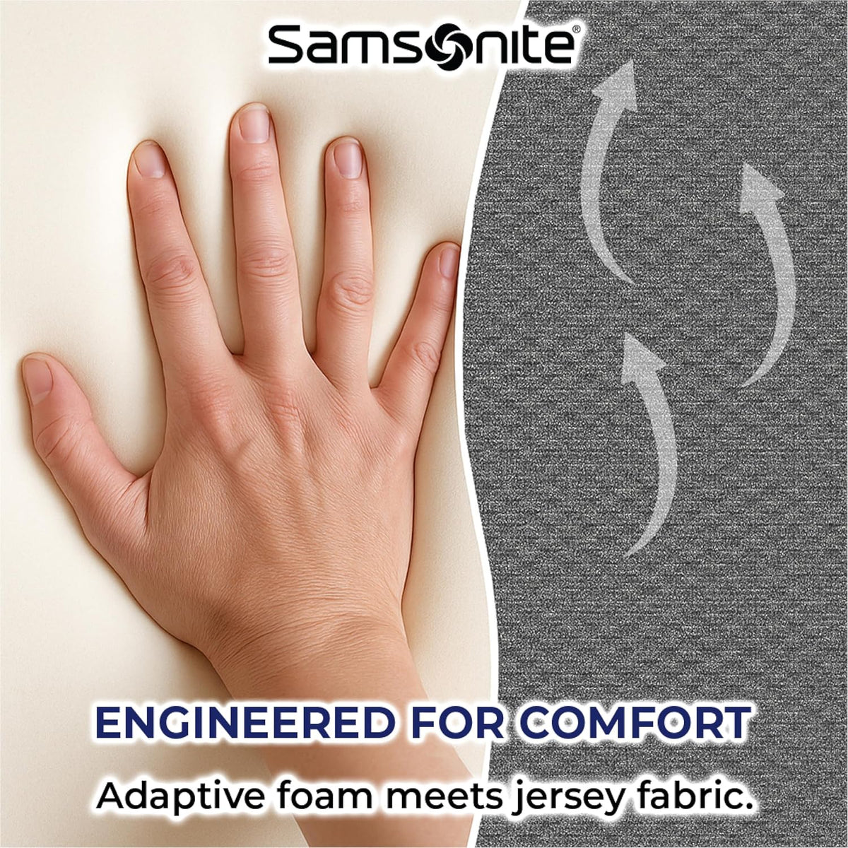 Samsonite Ergonomic Lumbar Support Pillow for Office Chair and Car Seat - Memory Foam Back Support Lumbar Pillow Premium Cushion Chair Support for Lower Back Pain Relief and Versatile Use (Charcoal)