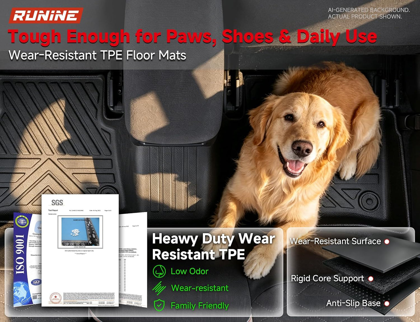 Floor Mats for Toyota Corolla 2020-2025 2026, All Weather Protection Custom Floor Mats Trunk Cargo and Car Windshield Cover Set for Toyota Corolla Accessories,Car Floor Liners Set