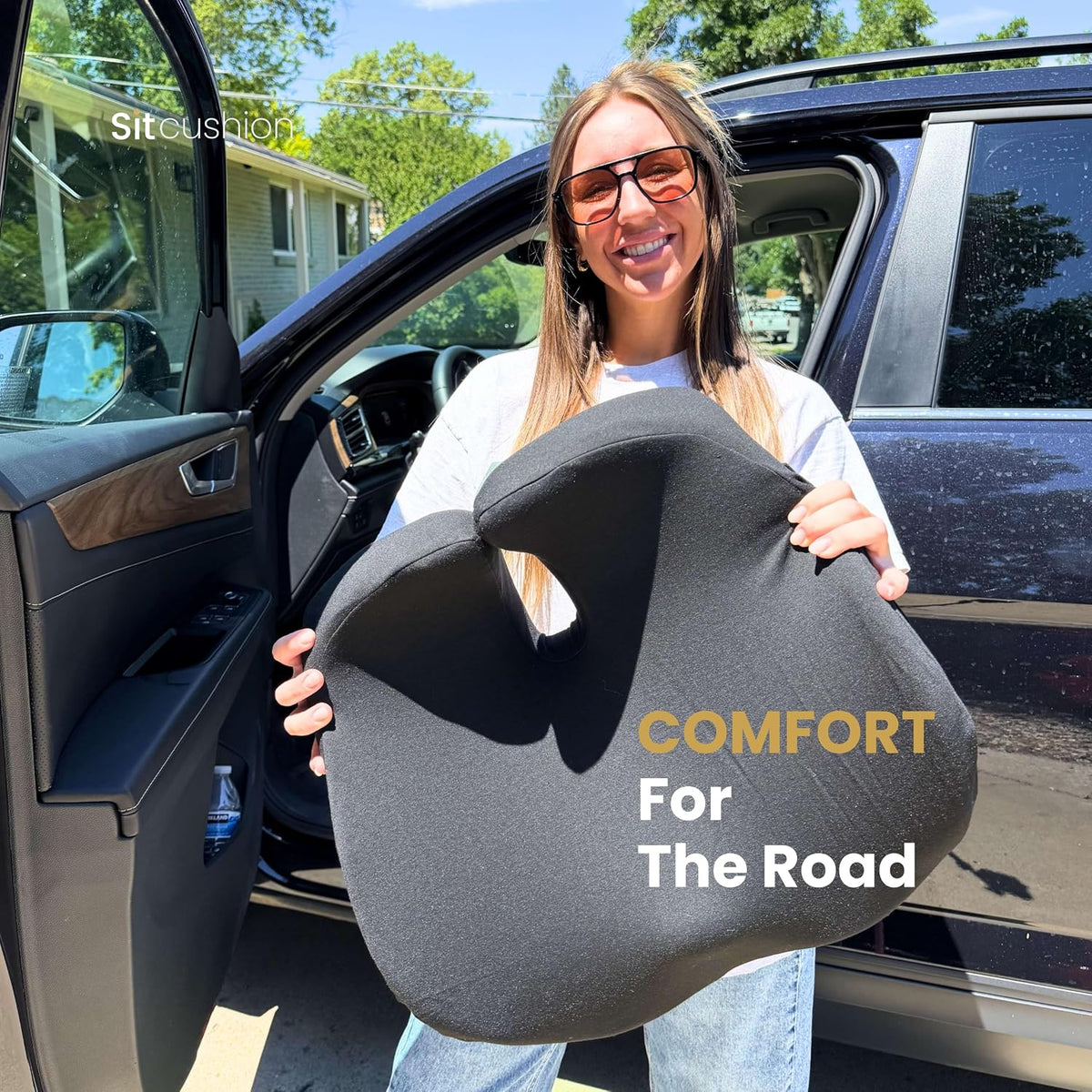 Driver Seat Cushion for Car, Tailbone Pain Relief Car Pillow and Seat Pad