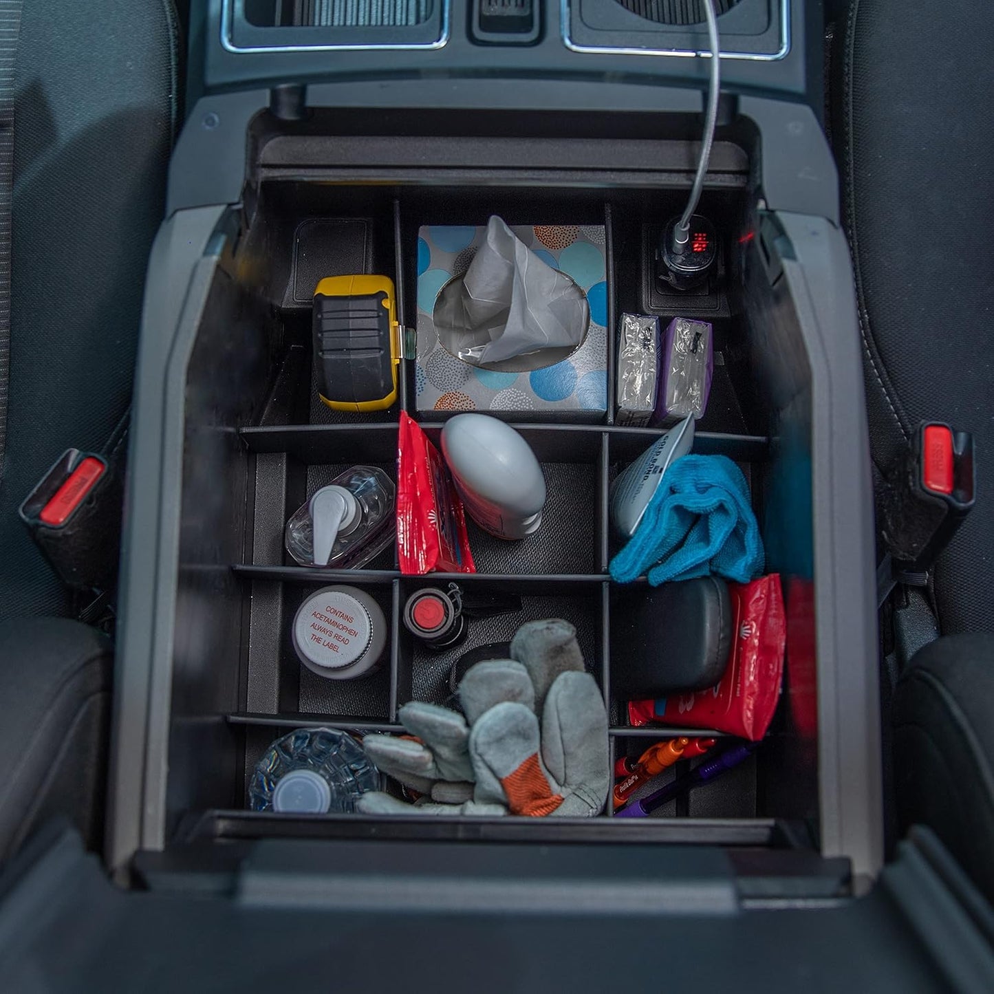 Vehicle OCD - Center Console Organizer for Ford F150 (2015-2020) (Full Console w/Bucket Seats ONLY) - Made in USA - SLX107