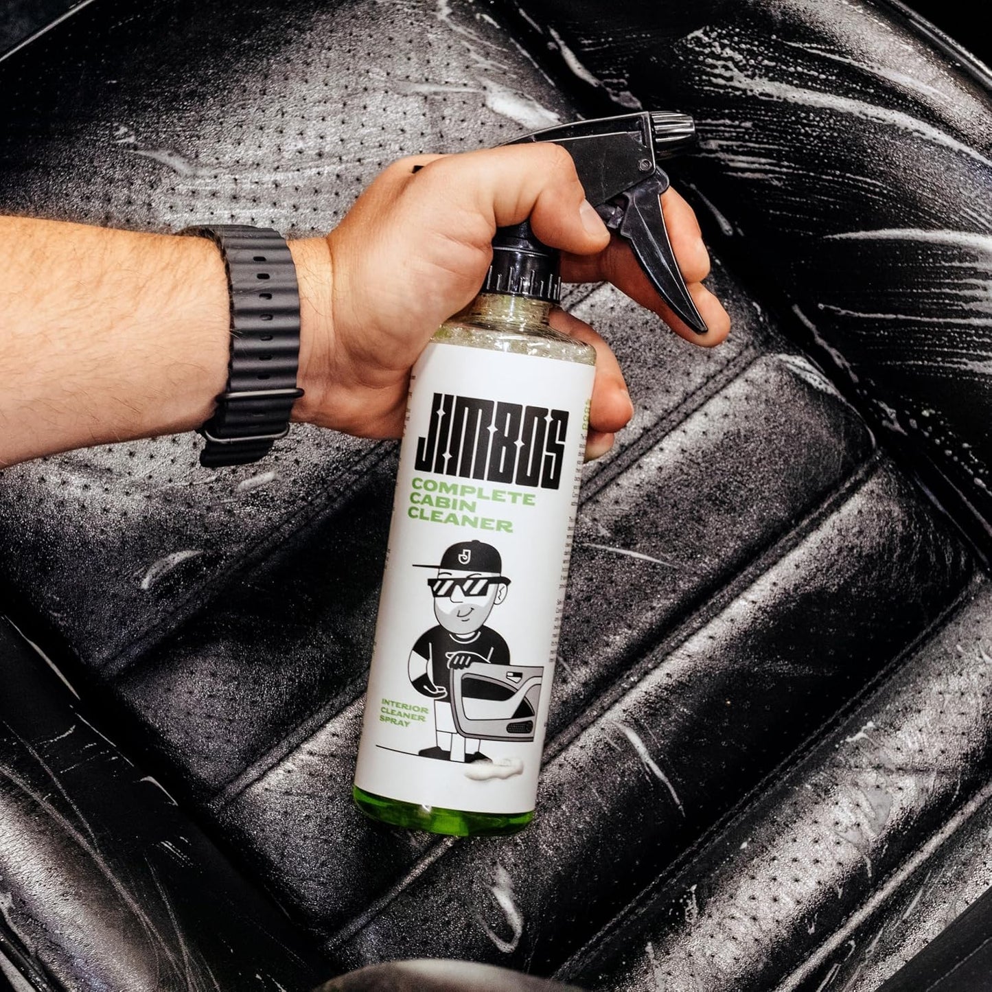 Jimbos COMPLETE CABIN CLEANER– All-in-One Car Interior Cleaner for Leather, Fabric, Carpet, Upholstery, Dash & Vinyl | All-Purpose Detailing Spray | 16oz