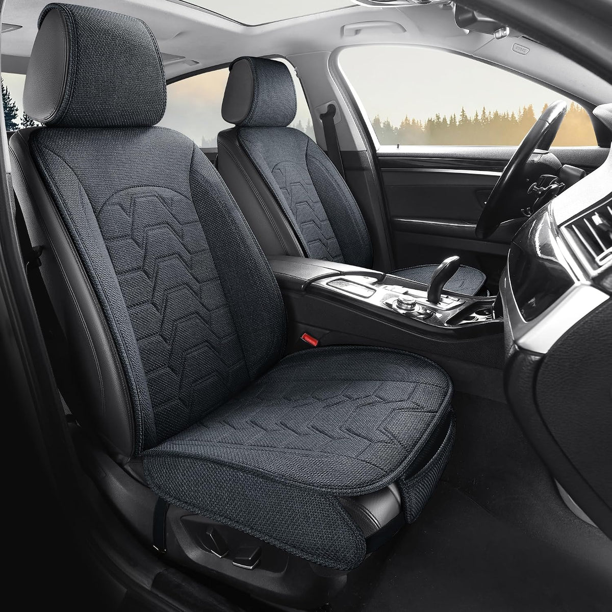 Linen Front Car Seat Covers Cloth Fabric Seat Protectors